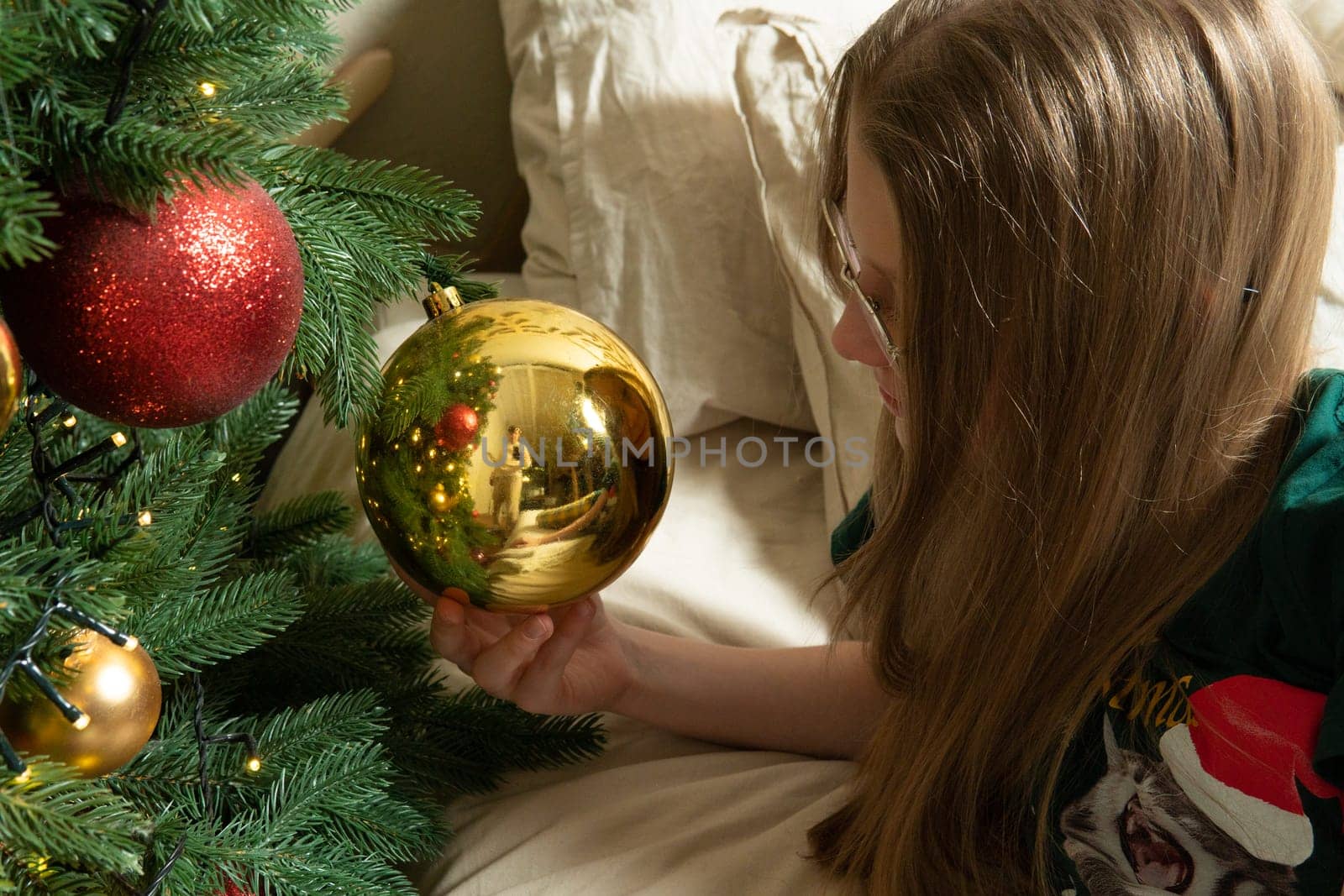 daughter ethnicity christmas ball pine merry fir girl sweet top winter traditional play child tree