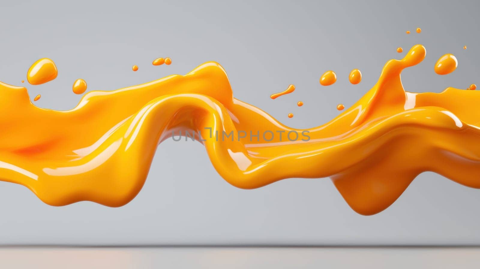 Vibrant orange liquid splash creating dynamic movement in mid air.