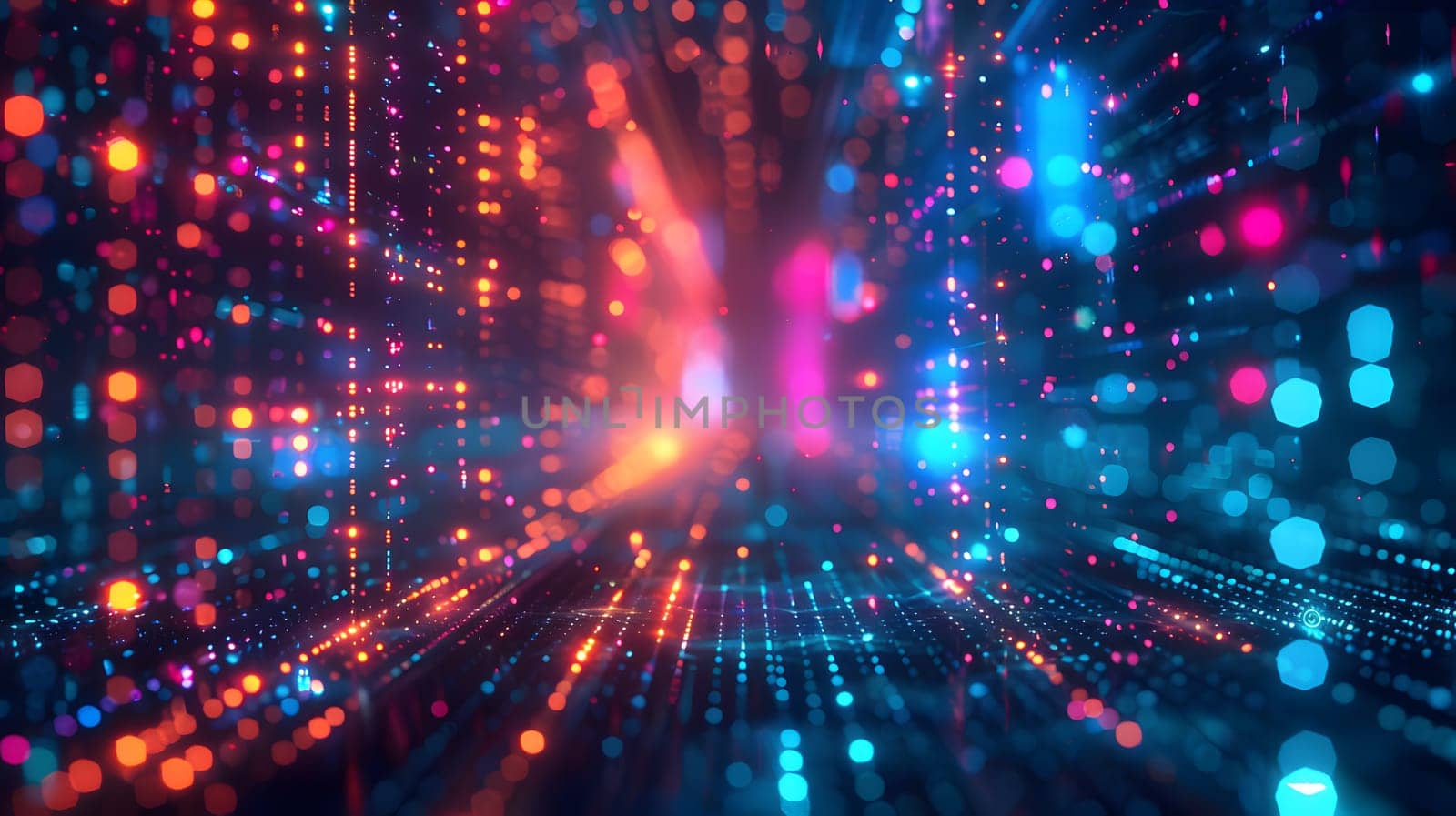 Abstract digital lights with futuristic pattern and cyber space energy