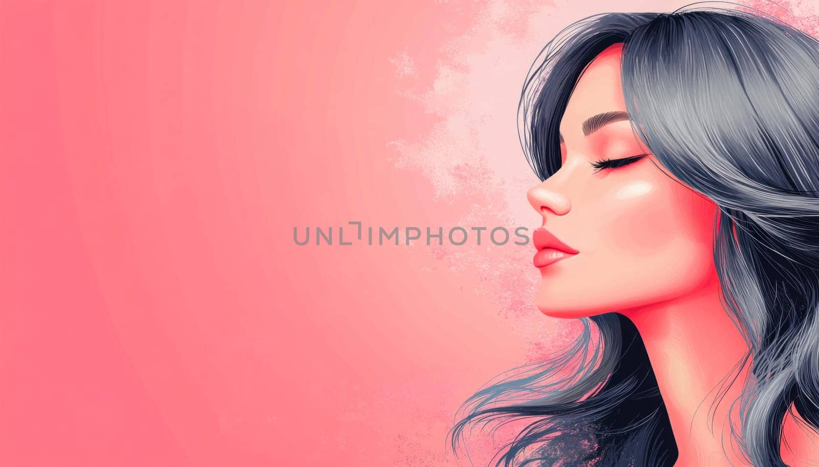 Serene woman with closed eyes, enjoying a moment of peace and tranquility, provides a sense of calm and relaxation