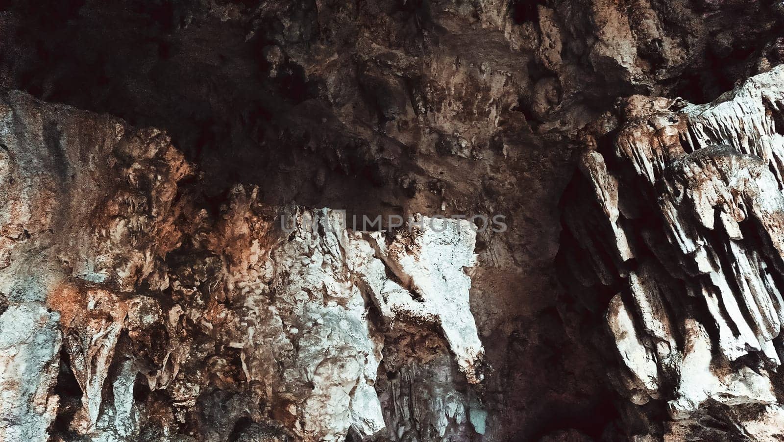 A rocky cliff with green plants growing on it. The plants are growing on the side of the cliff, and the cliff is covered in moss. The scene is peaceful and serene
