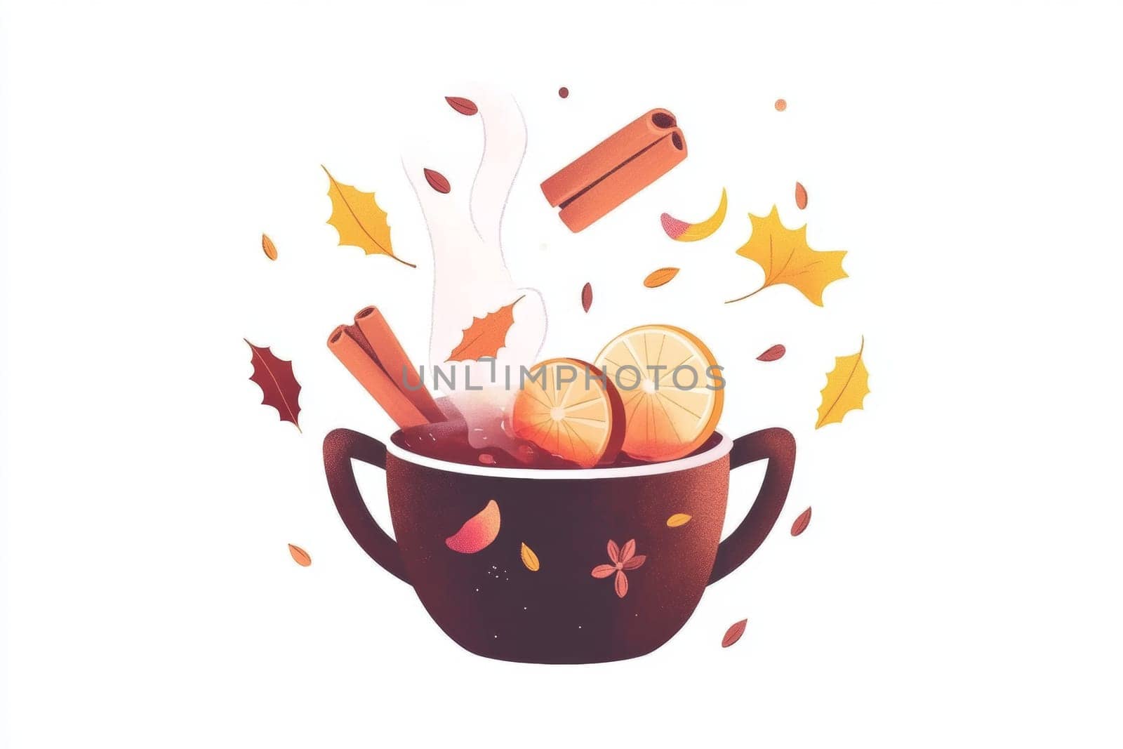 A saucepan, wine and all the ingredients for making hot spicy mulled wine. High quality photo