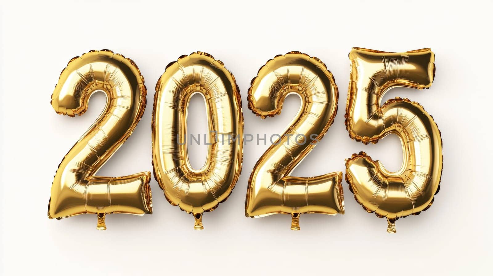 2025. Happy New Year. Balloons in the shape of numbers 2025. High quality photo