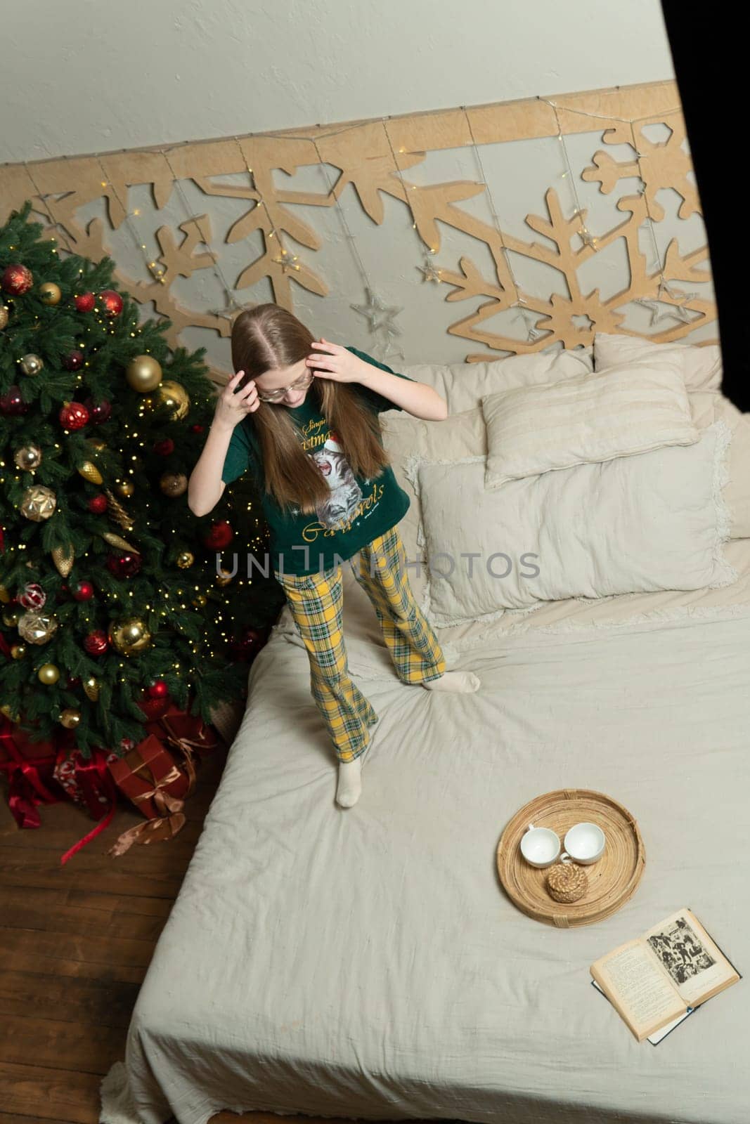 child cute lifestyle fun kid bed little play beautiful caucasian childhood face adorable home happy