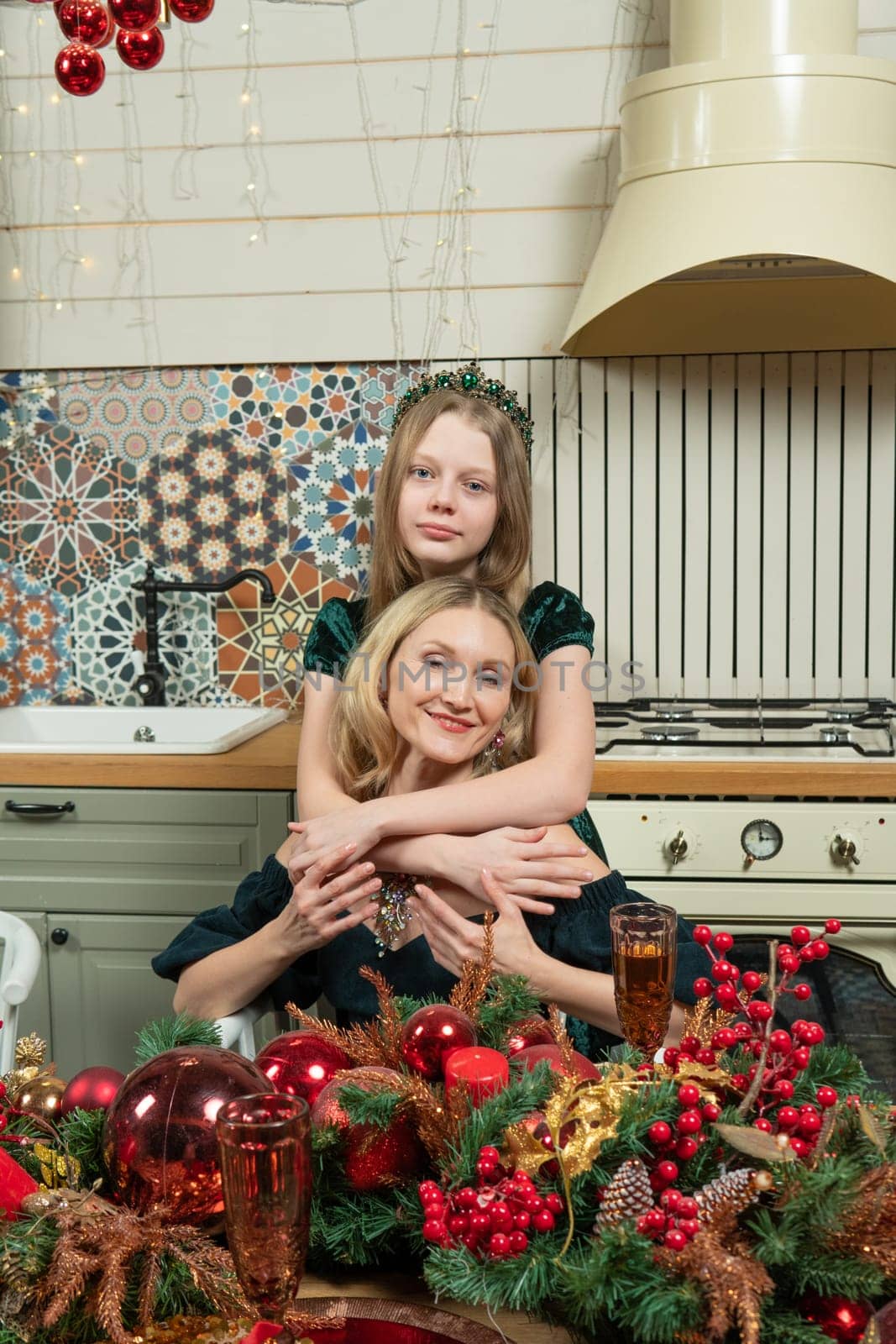 children kitchen home year new family together biscuit season table winter happy little