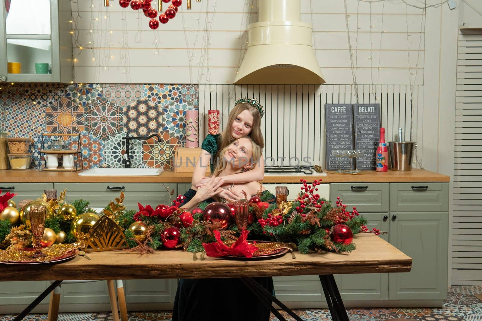 happy little season table children home new year together kitchen family winter biscuit