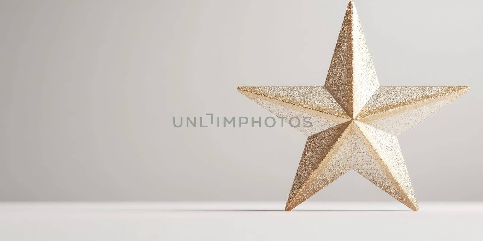 Elegant christmas tree topper star on minimalist white background for holiday decor.