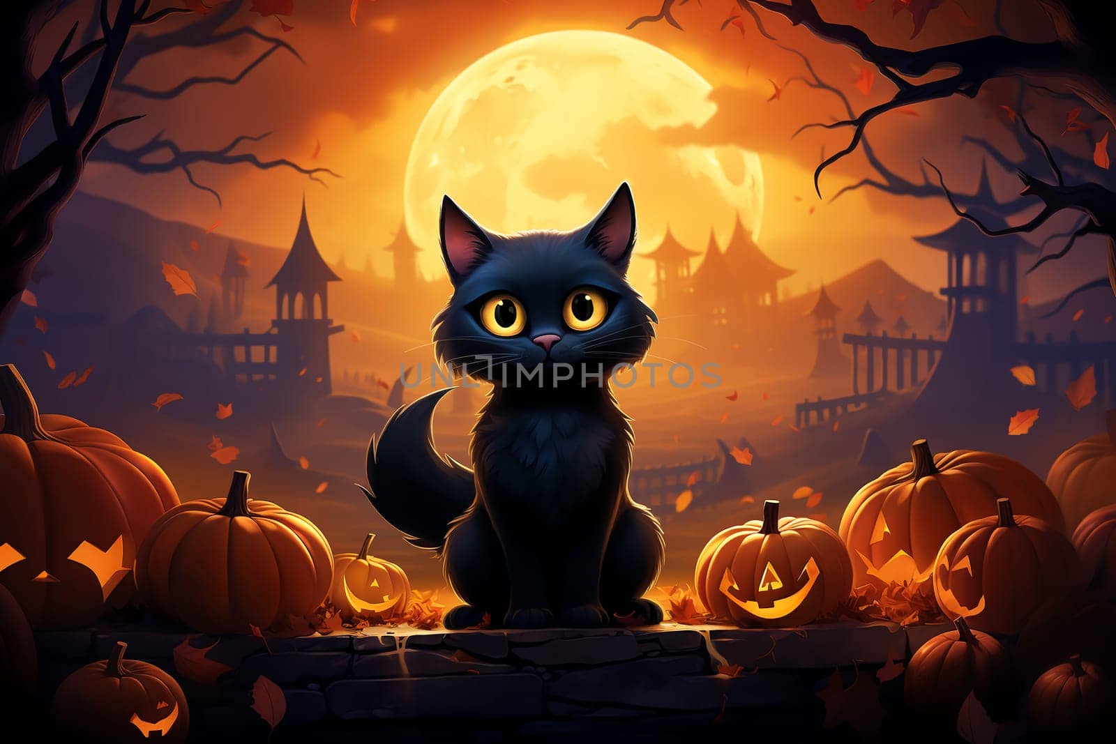 Halloween black cat. Mystical Art. by AndreyKENO