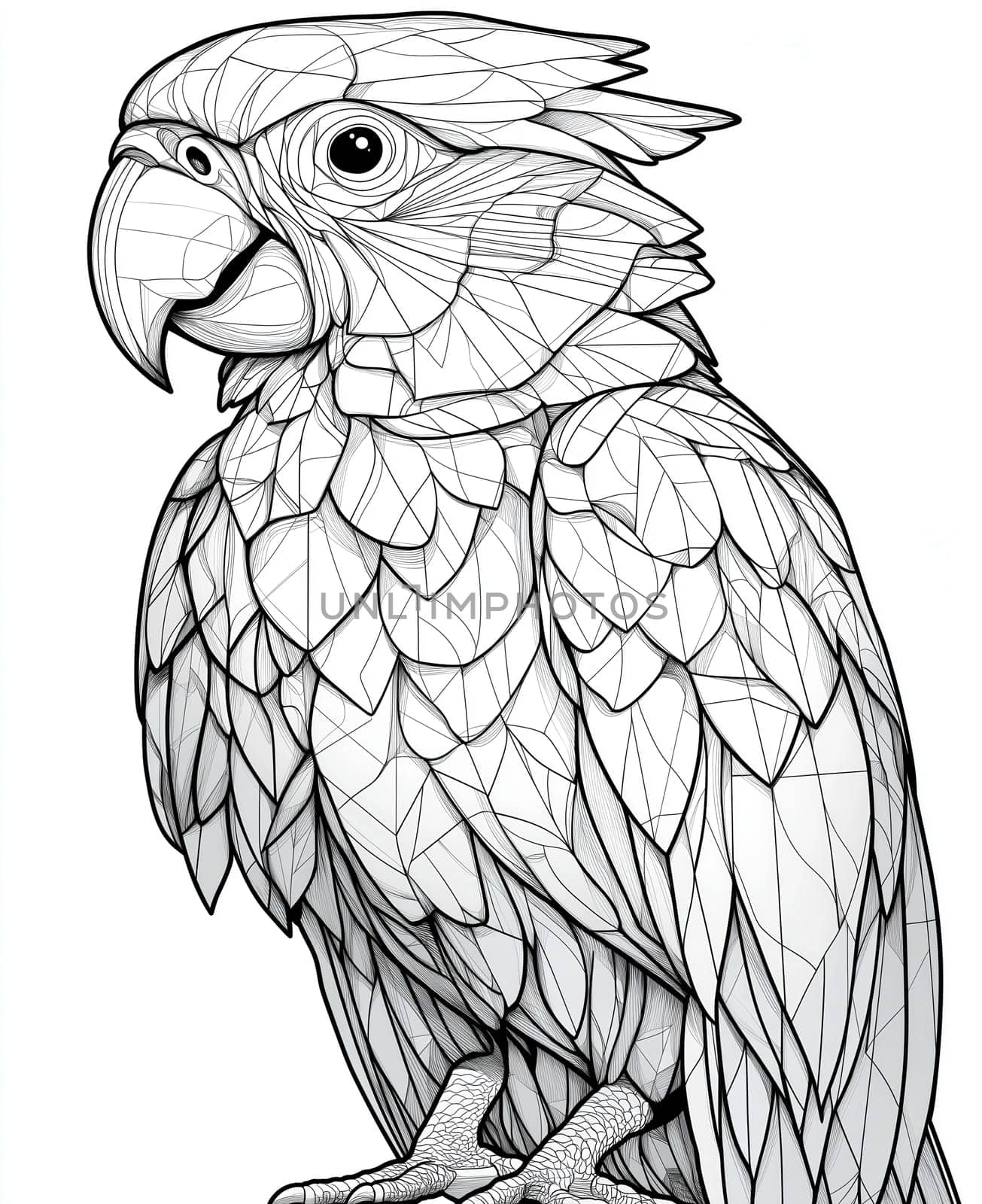 Coloring for kids, coloring birds, parrot
