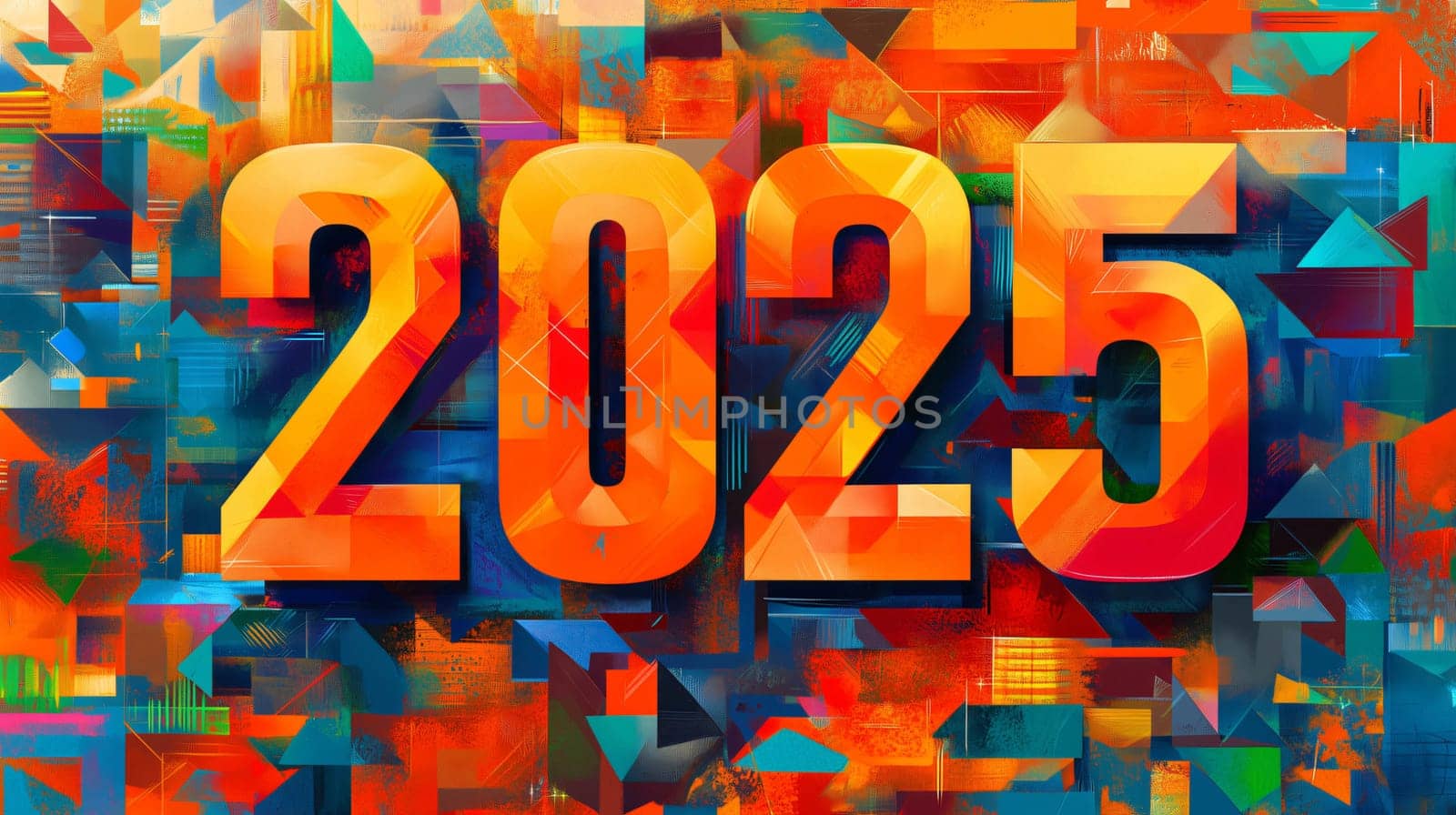 Bold graphic showing the numbers 2025, ideal for illustrating concepts about the future