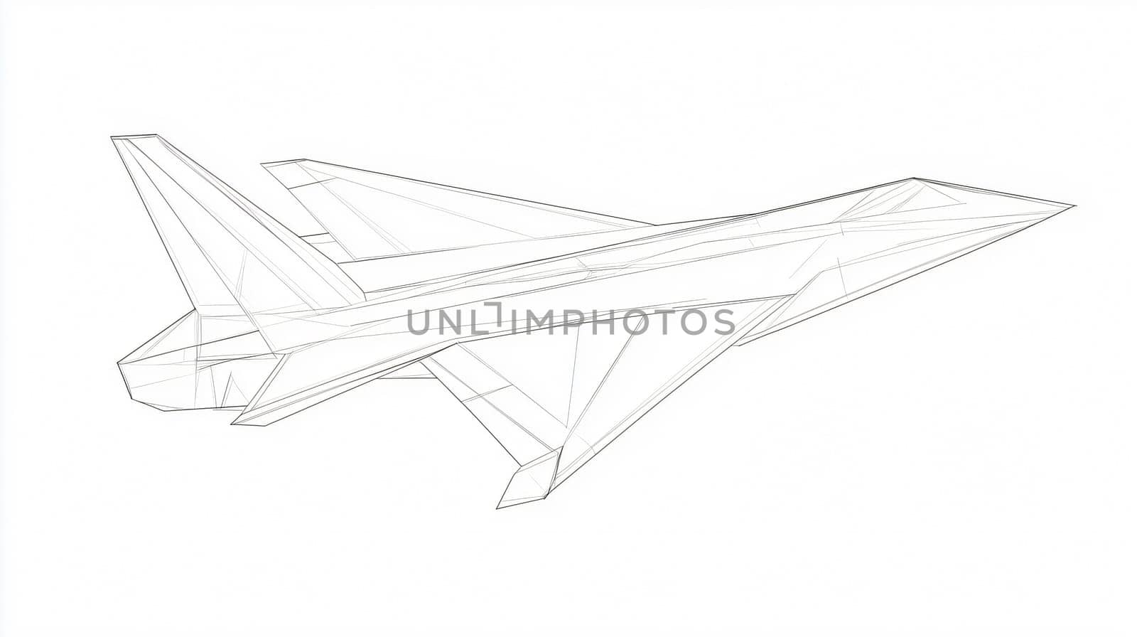 Wireframe 3d model of a modern military fighter jet is flying upwards