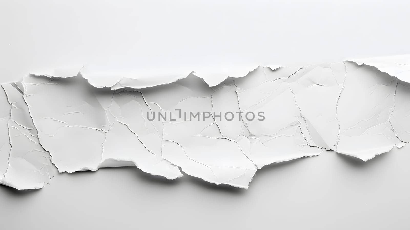 White torn paper with rough edges and texture. Abstract minimalist design.