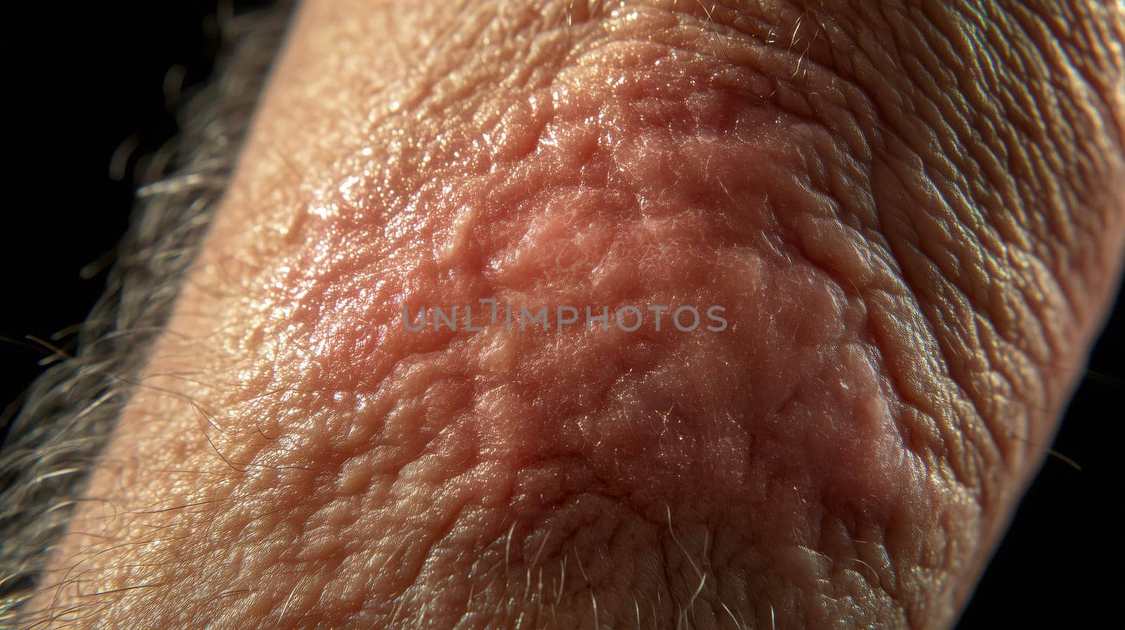Red irritated skin showing an eczema rash on an arm, a common skin problem