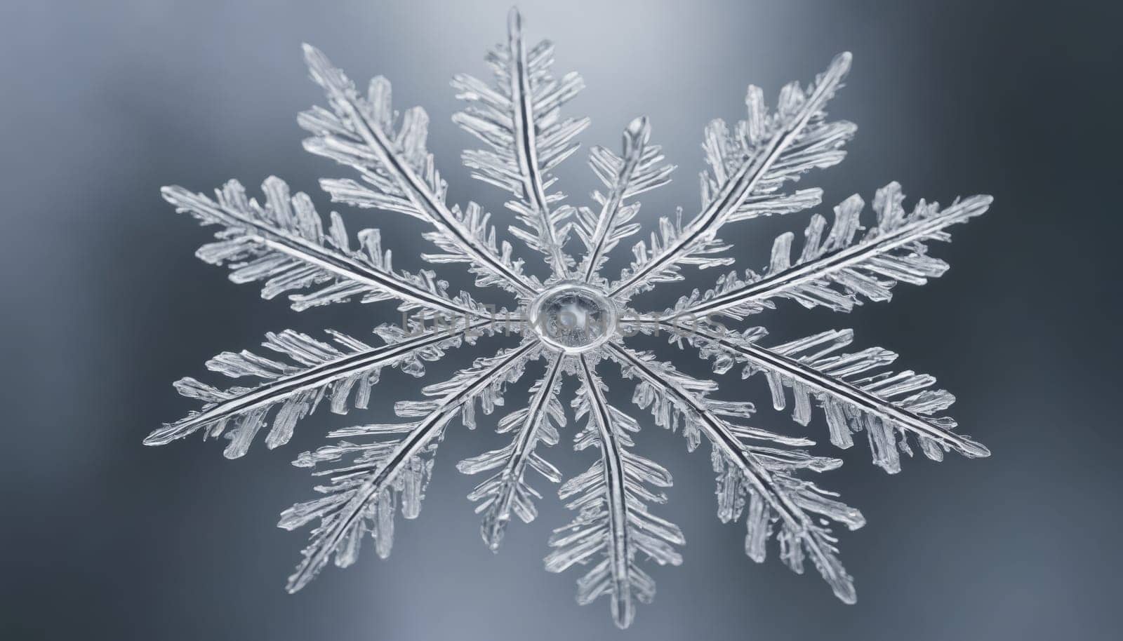 Delicate ice crystals form a perfect snowflake, shimmering in the gentle light of a winter sun, highlighting the exquisite patterns of nature's design.