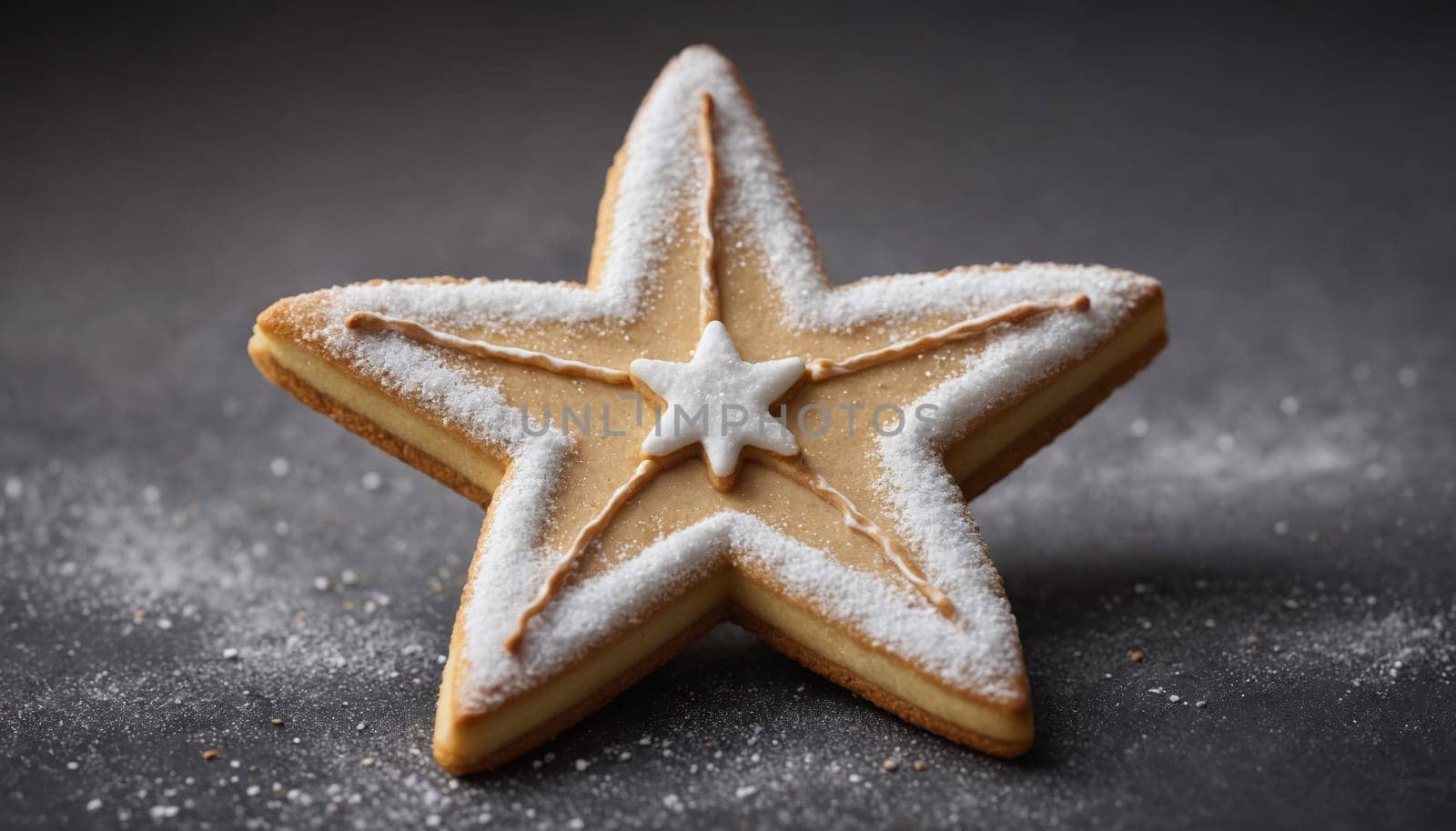 A collection of star-shaped cookies adorned with white icing and delicate sprinkles. These treats evoke a sense of celebration and joy during festive occasions.