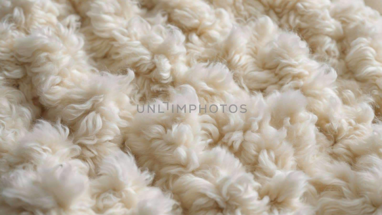 Delicate, fluffy white fibers intertwine to form a soft, inviting texture, reminiscent of cozy wool blankets, creating a warm and comforting atmosphere.