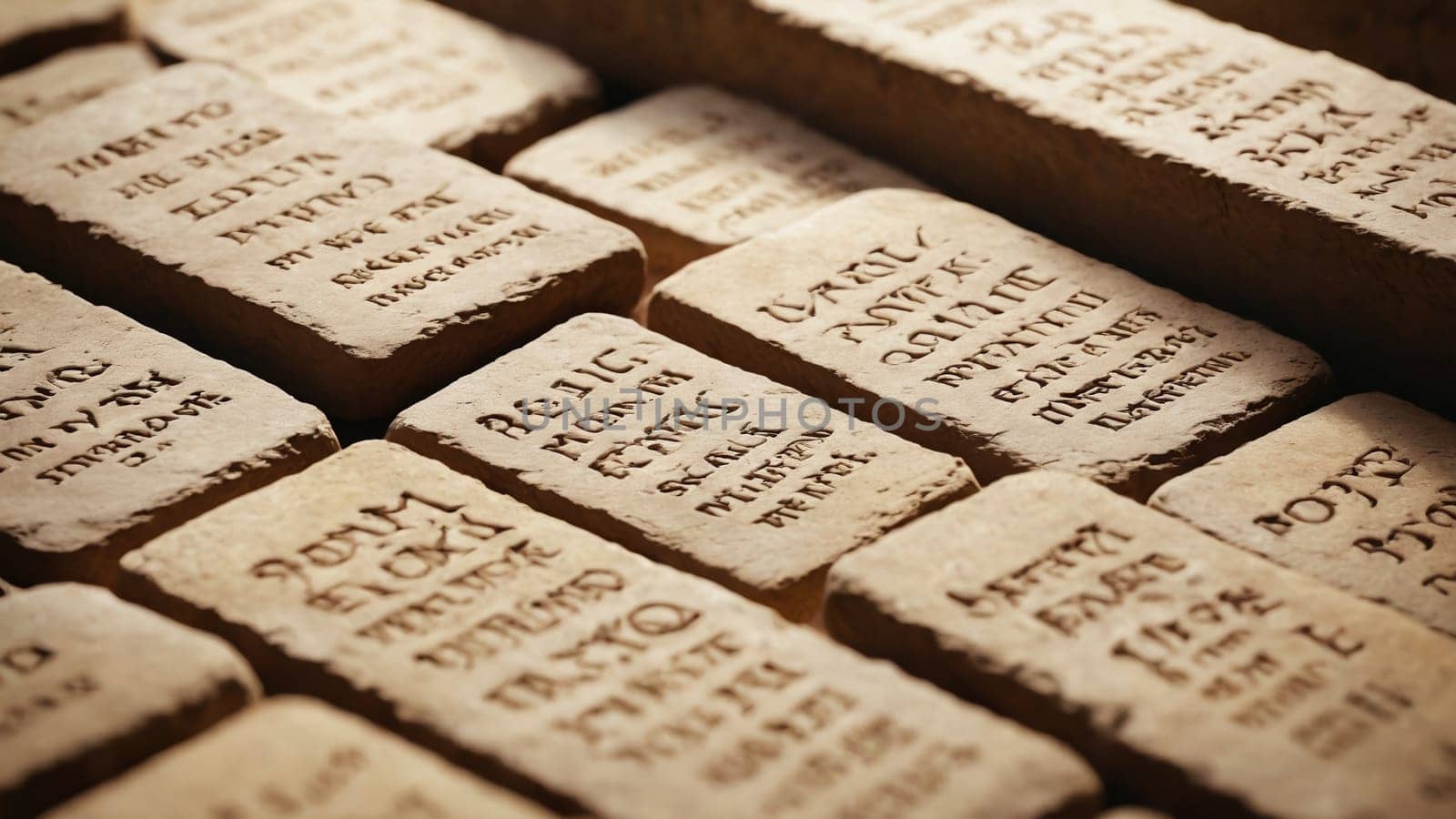A display of weathered clay tablets, each featuring intricate inscriptions that reveal the rich heritage of ancient civilizations. The artifacts are arranged neatly, inviting exploration.
