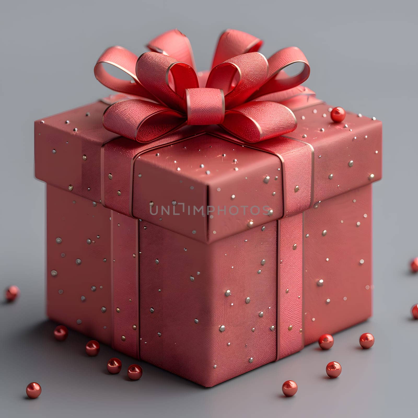 A red gift box made of magenta material with a pink ribbon and bow, perfect for presenting baked goods or other food items. The rectangular box is ideal for gift wrapping a special present