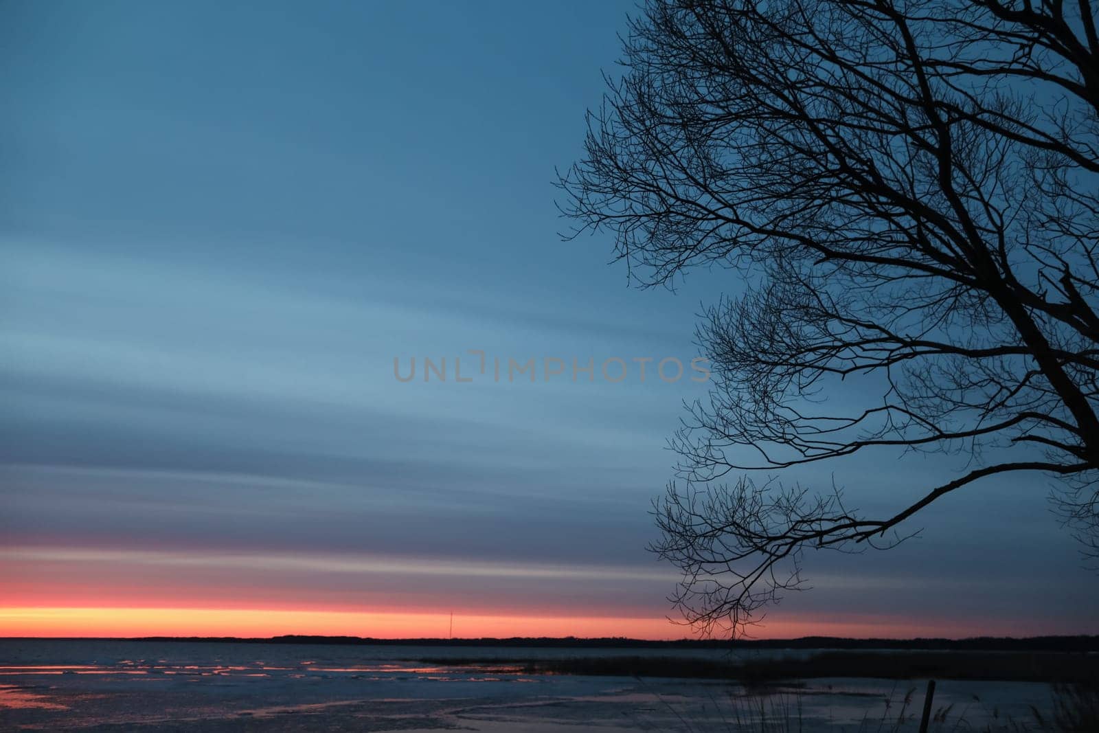 Colorful cloudy sky at sunset. Gradient color. Sky texture. Beautiful abstract nature sunset as background.