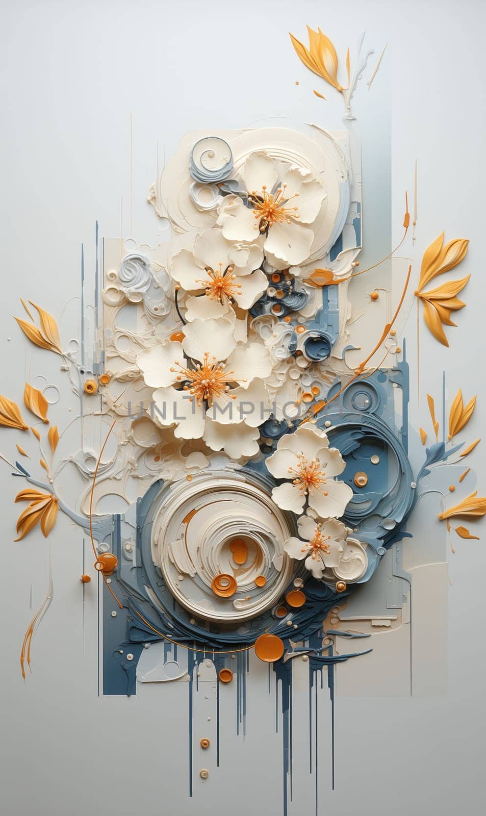 Elegant floral display with flowers on a light background. Selective focus.