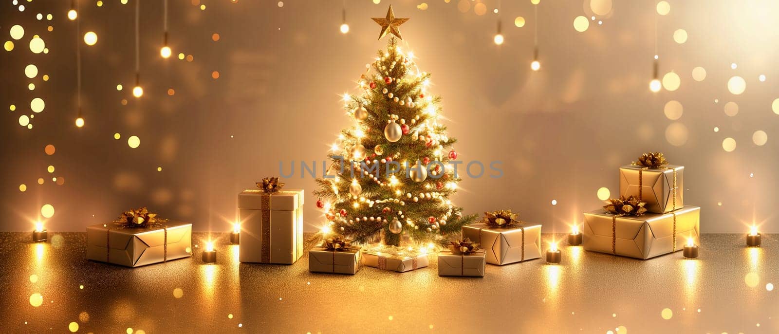 A greeting Christmas card with the text Merry Christmas. Selective focus.