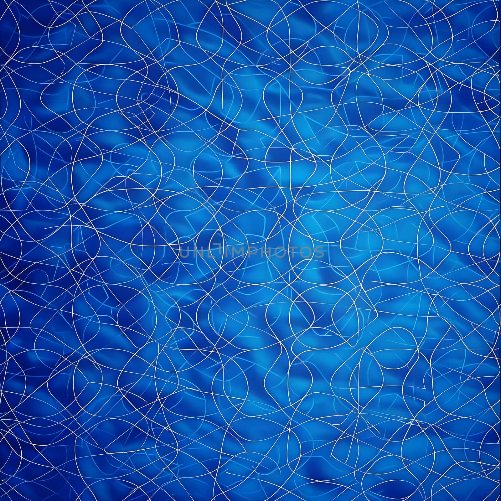 An artistic blue background with mesmerizing gold lines in a dynamic geometric pattern