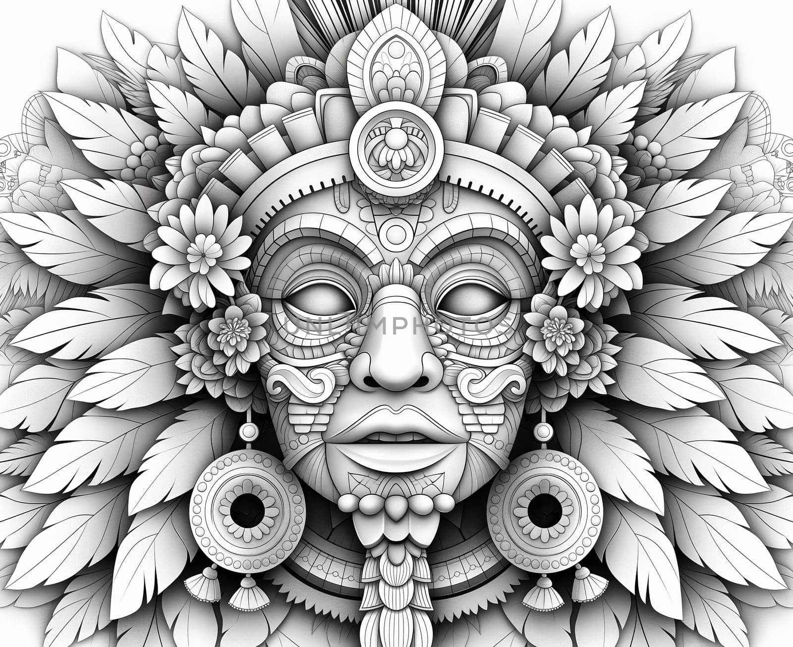 Coloring for children and adults, coloring mask