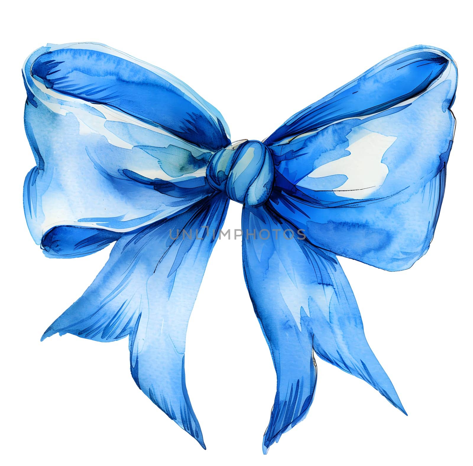 A beautiful and artistic blue ribbon bow, ideal for decorative purposes