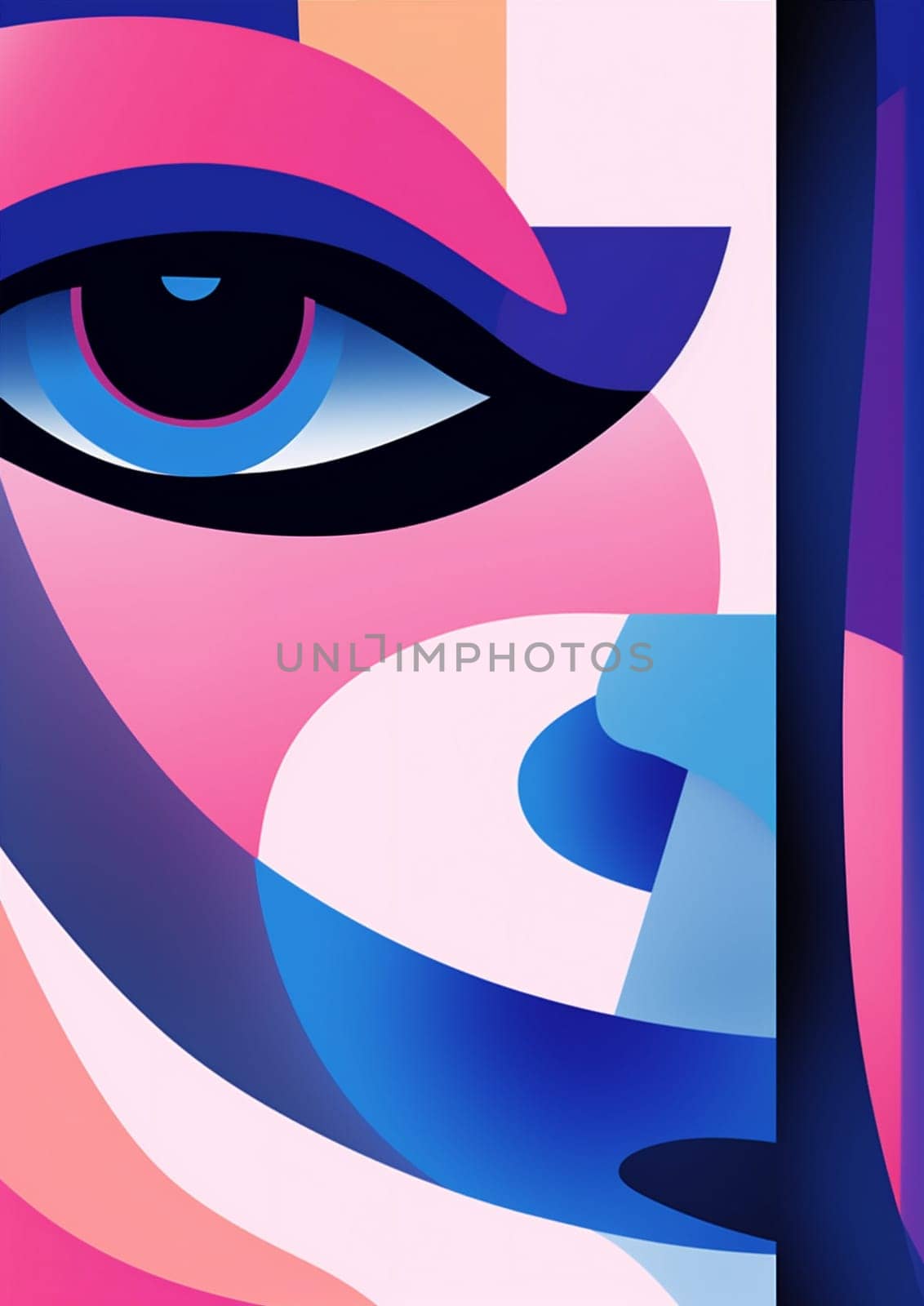 competition woman portrait woman modern abstract health poster illustration background character fashion illustration cubist abstract illustration print facial design face healthy graphic design design cubism. Generative AI.