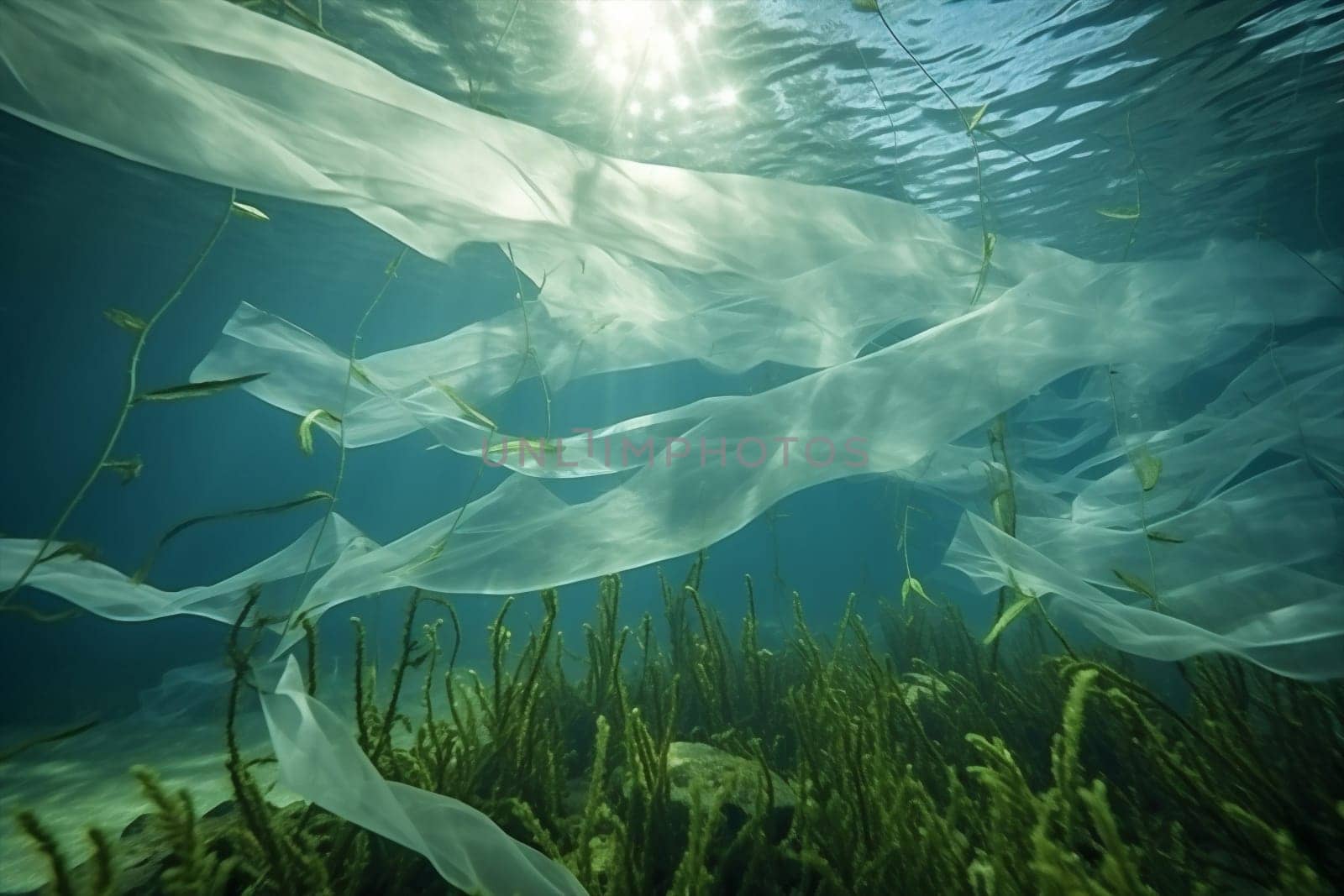 Spirulina nature sea algae ocean fish underwater farm water blue by Vichizh