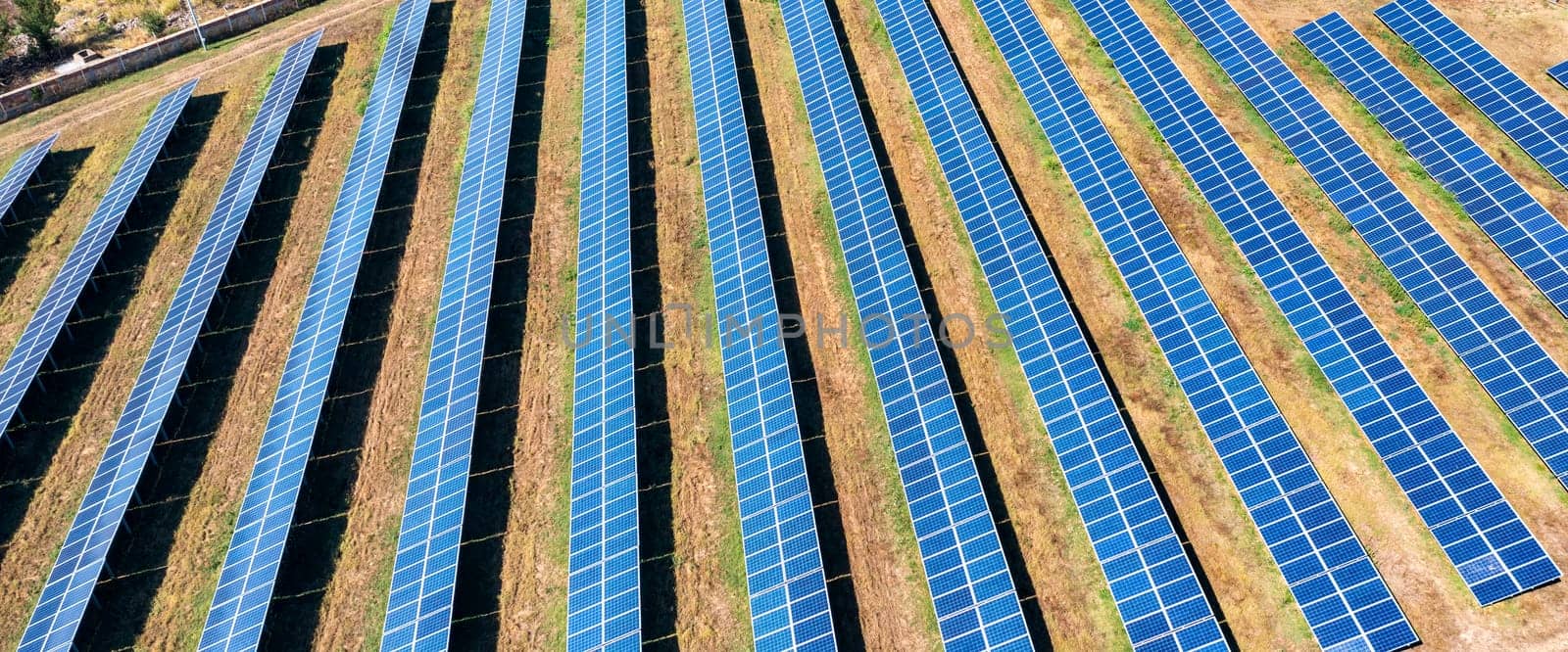 Panoramic view of solar energy photovoltaic power generation