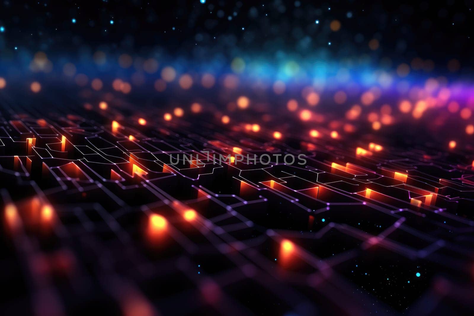 Abstract futuristic technology background. light line design Generative AI by itchaznong