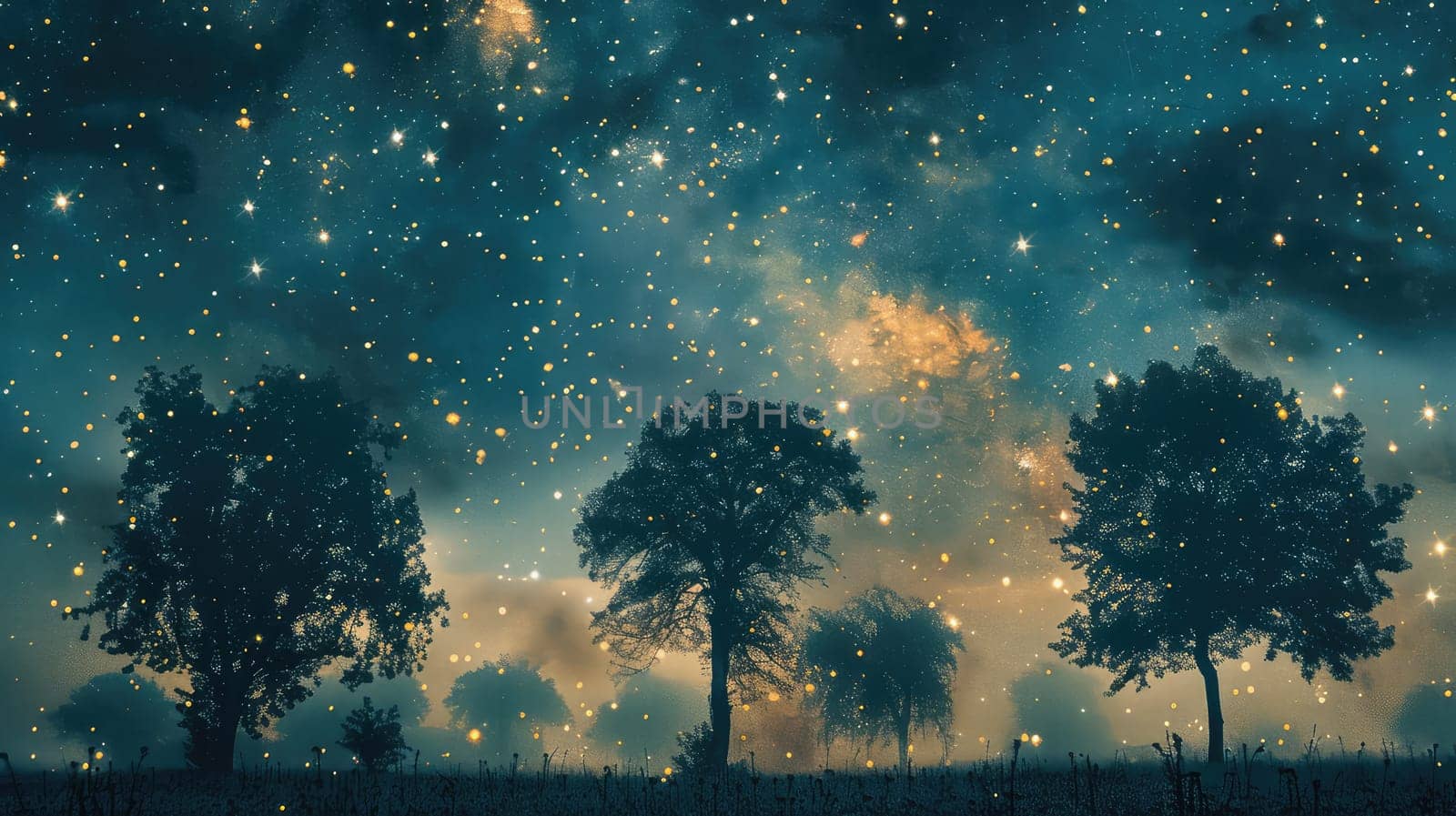 Starry sky starfall night. Selective focus. Nature.