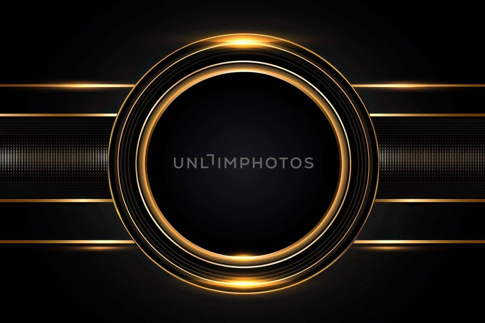 A black and gold circle with a black background. The circle is the main focus of the image