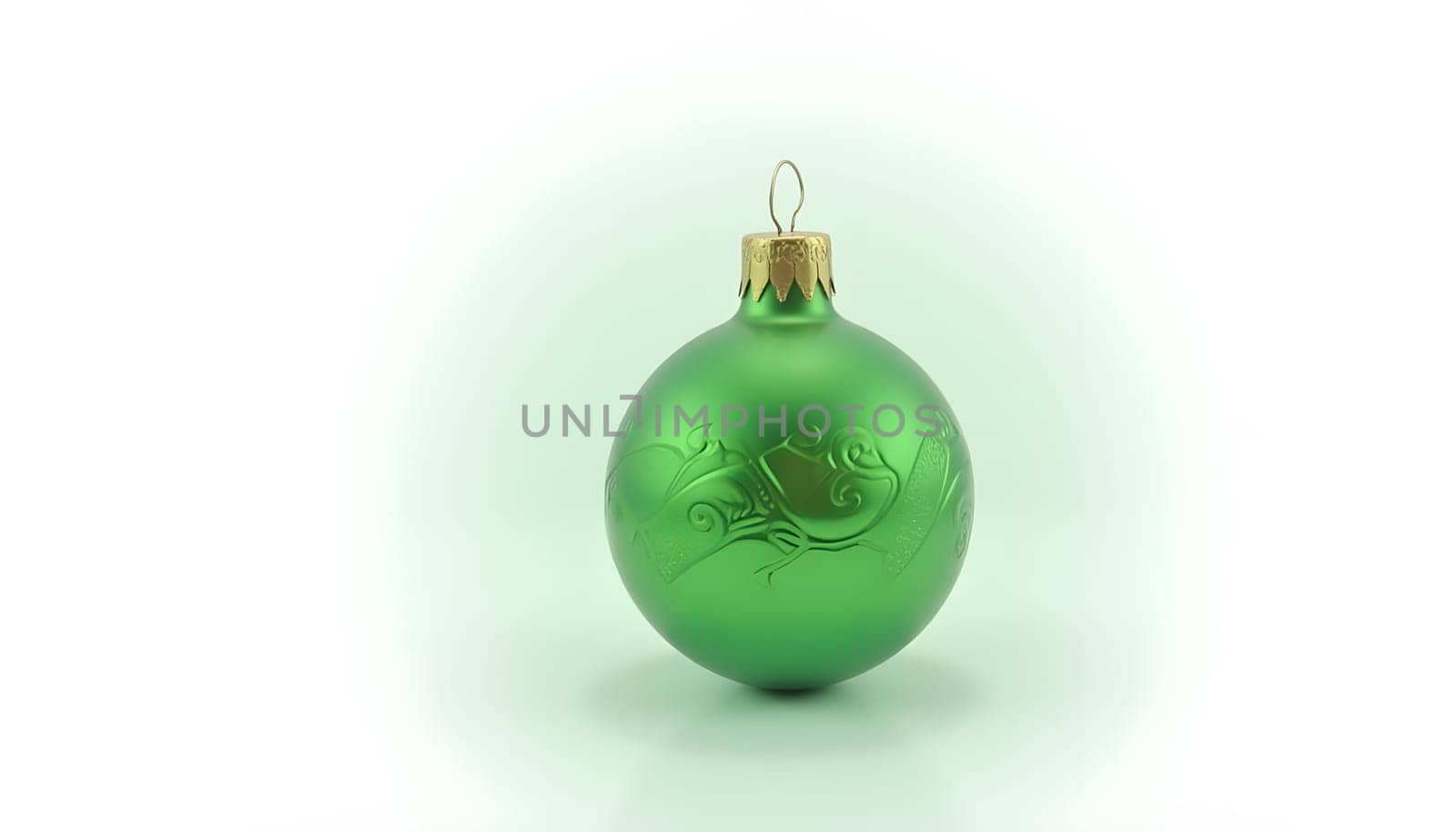 A classic green Christmas ornament ball with a shiny finish, perfect for adding elegance and festive cheer to any holiday tree. This timeless decoration captures the essence of traditional Christmas decor