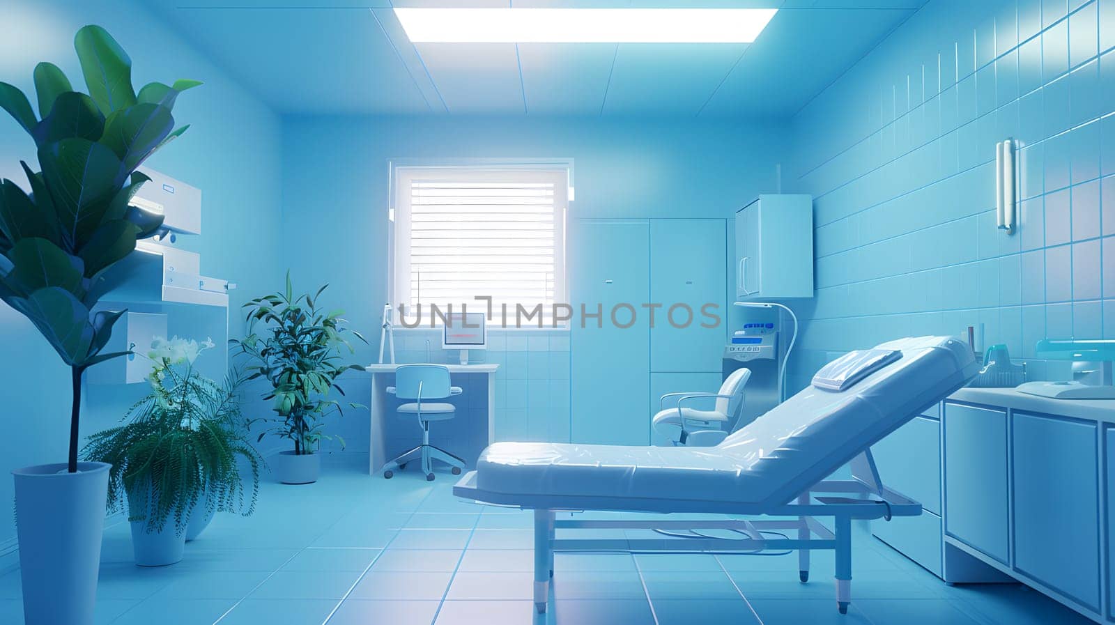 The medical exam room is clean, comfortable, with modern amenities for professionals