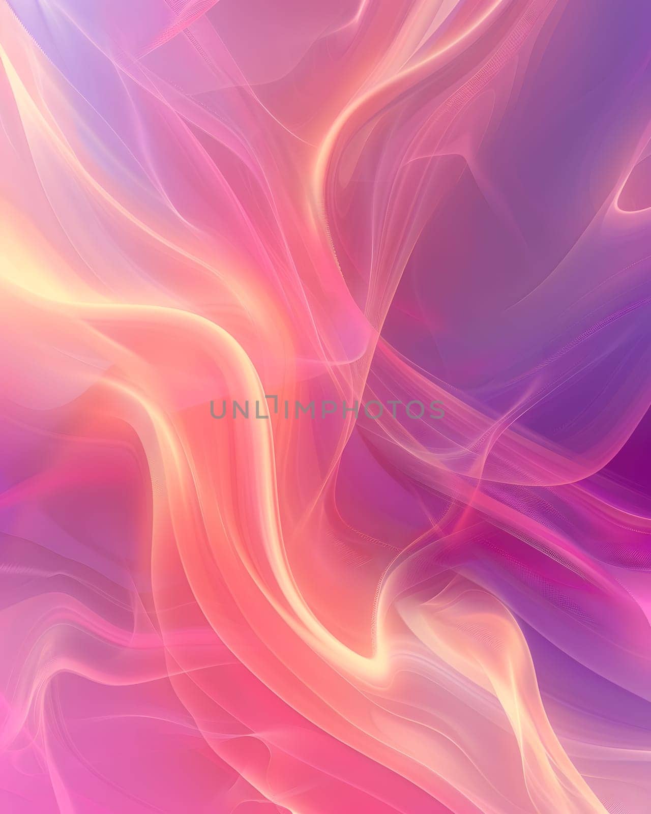 The artwork has fluid waves mixing pink, purple, and orange colors attractively