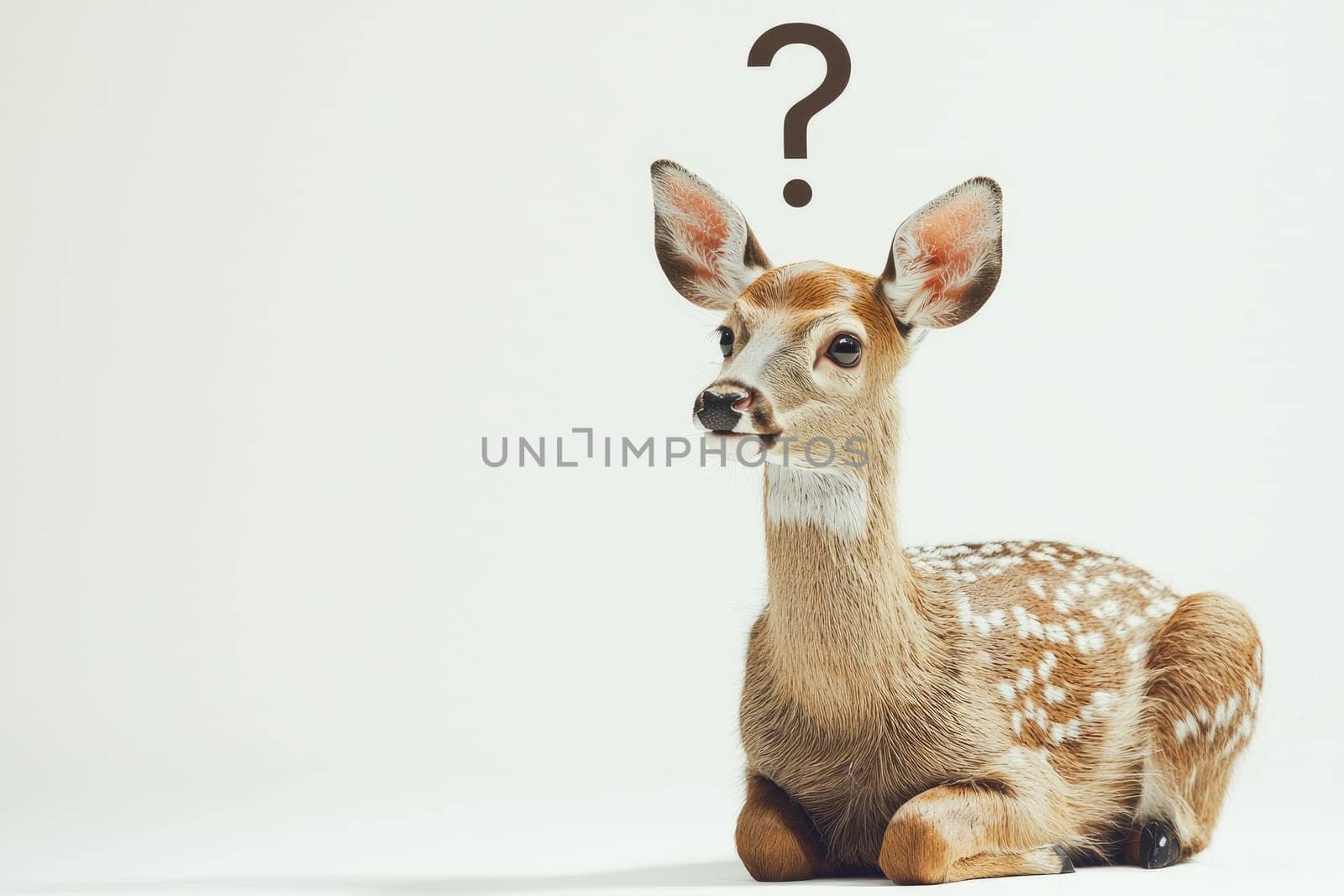 Thoughtful deer with curious expression, pondering life mysteries.