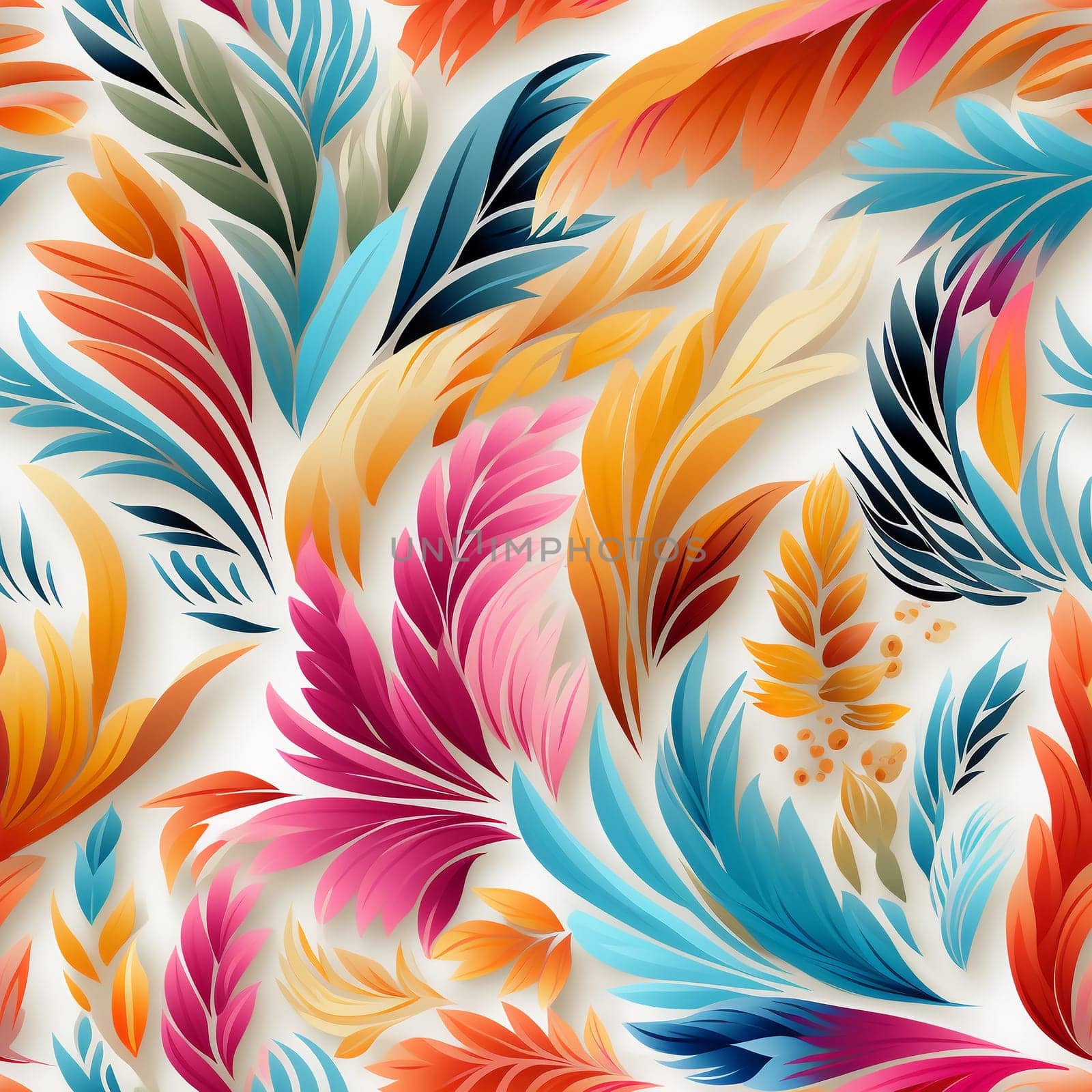 Seamless pattern tile background flowers and floral leaves plants. High quality photo