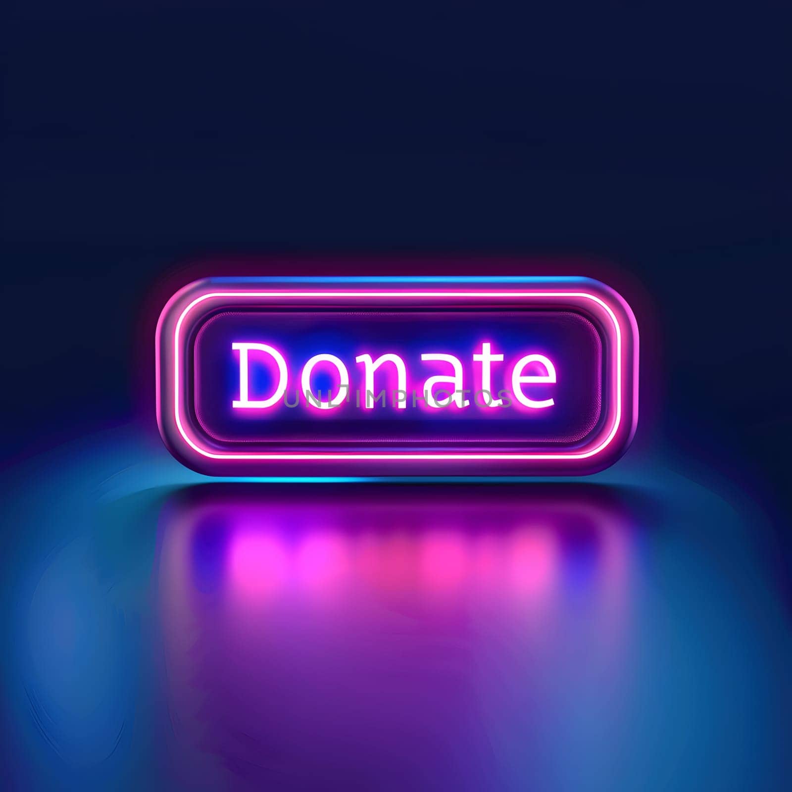 Bright neon donate button for charity, fundraising, and online giving campaigns.
