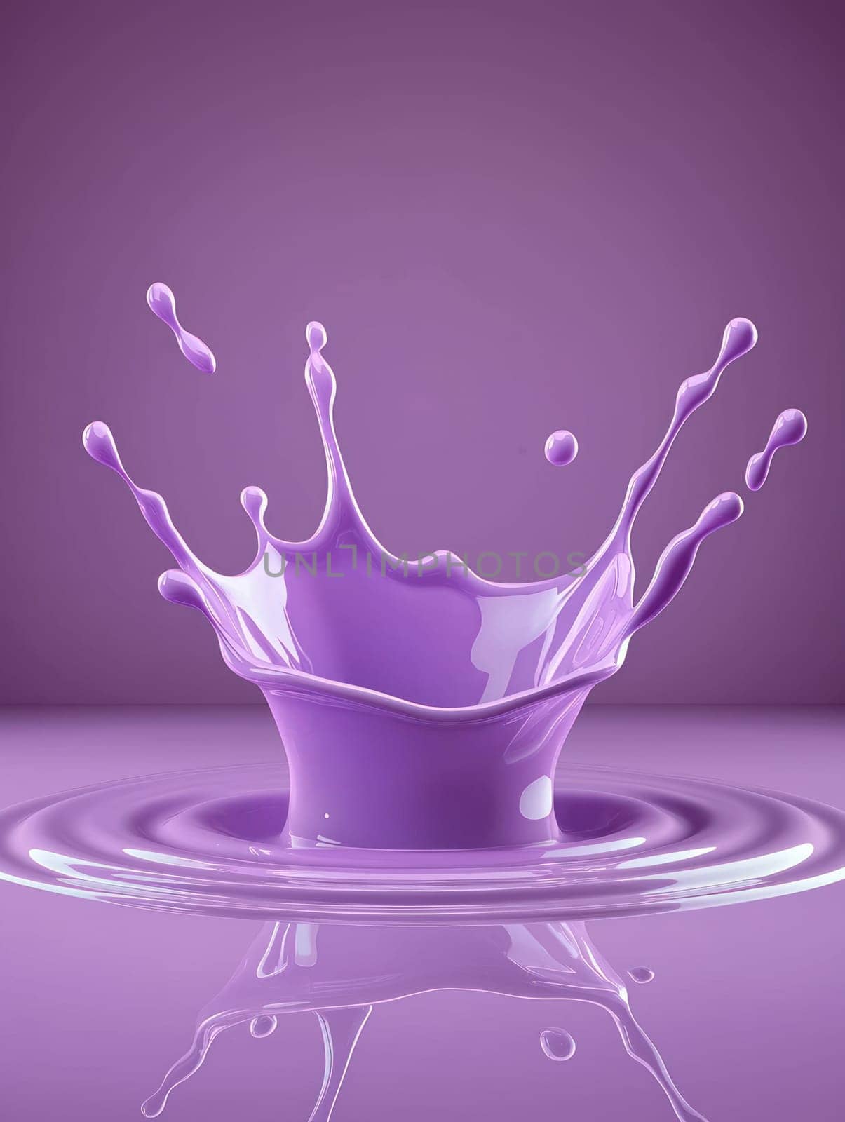 vibrant splash of lavender liquid creates stunning visual effect.