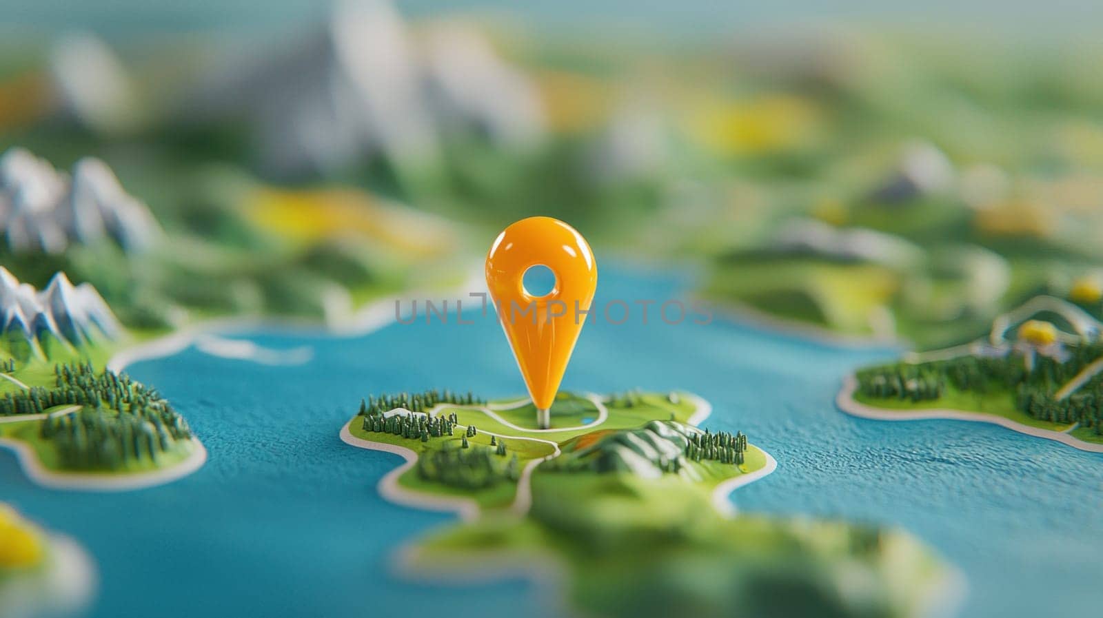 vibrant map with bright yellow location pin stands out, inviting exploration.