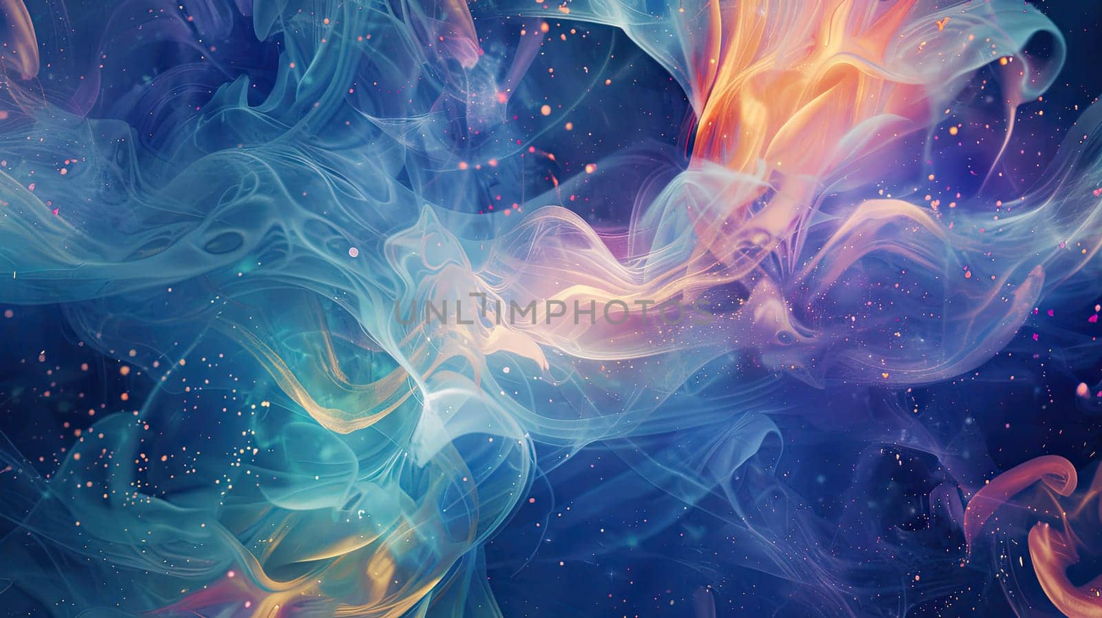 Dive into the mesmerizing world of digital auroras where swirling ethereal strokes of watercolor create a stunning visual experience. This captivating artwork invites viewers to explore vibrant colors and enchanting forms showcasing the beauty of abstract digital art.