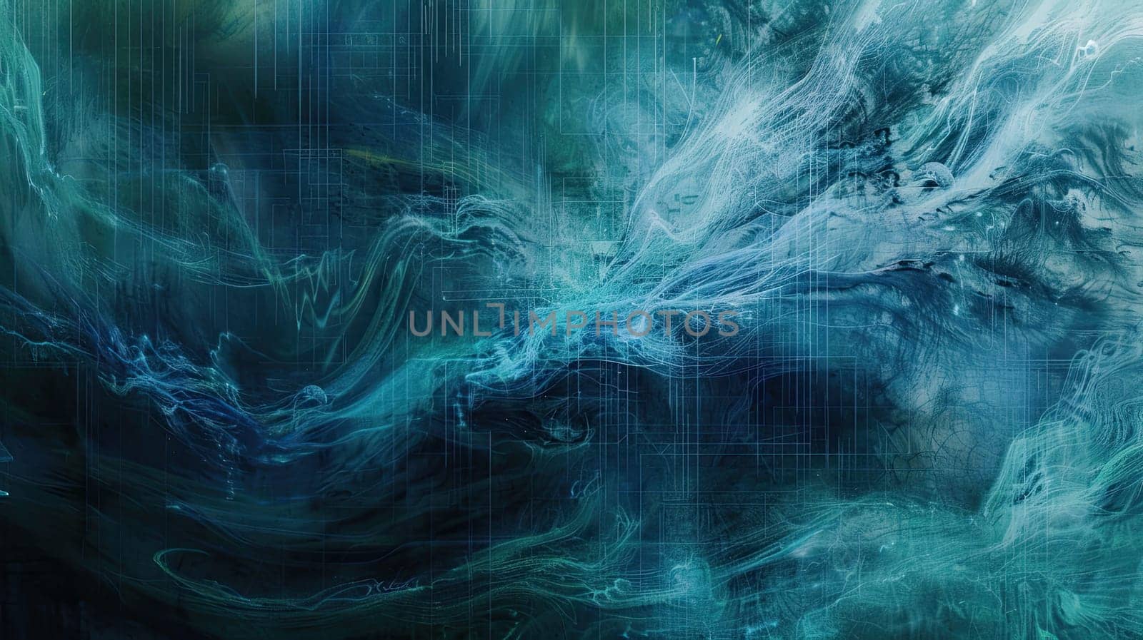 Delve into the mesmerizing world of digital art with the captivating depiction of swirling ethereal strokes resembling water in a stunning aurora. This artwork embodies movement and tranquility inviting viewers to experience the beauty of digital creativity.