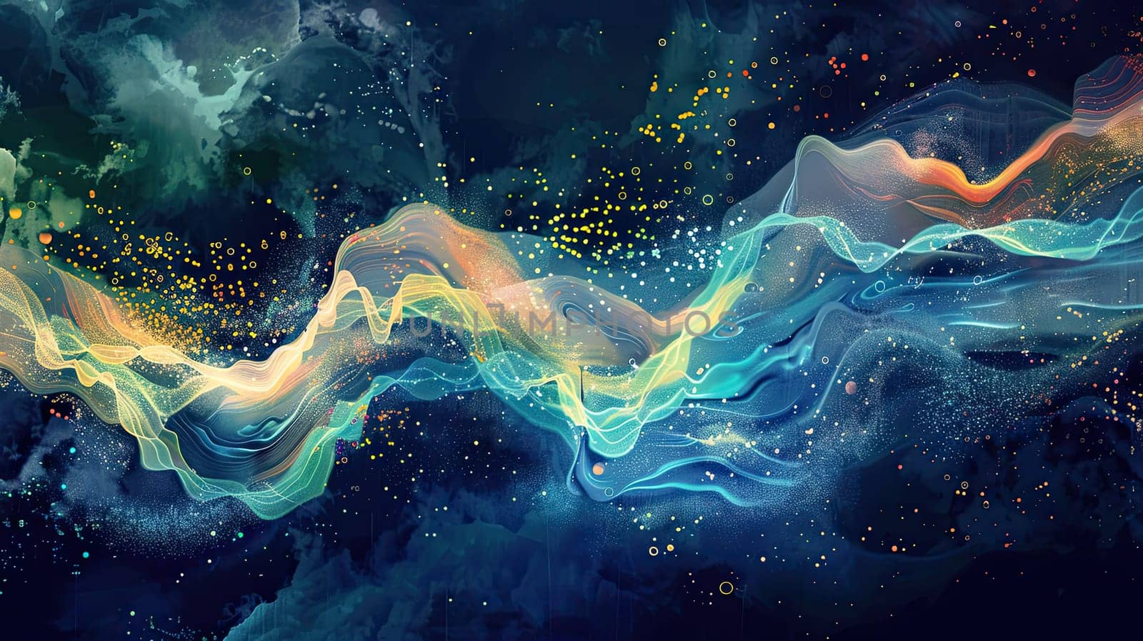 Dive into the mesmerizing world of digital art where swirling ethereal strokes of watercolor create a breathtaking digital aurora showcasing the beauty of abstract design.