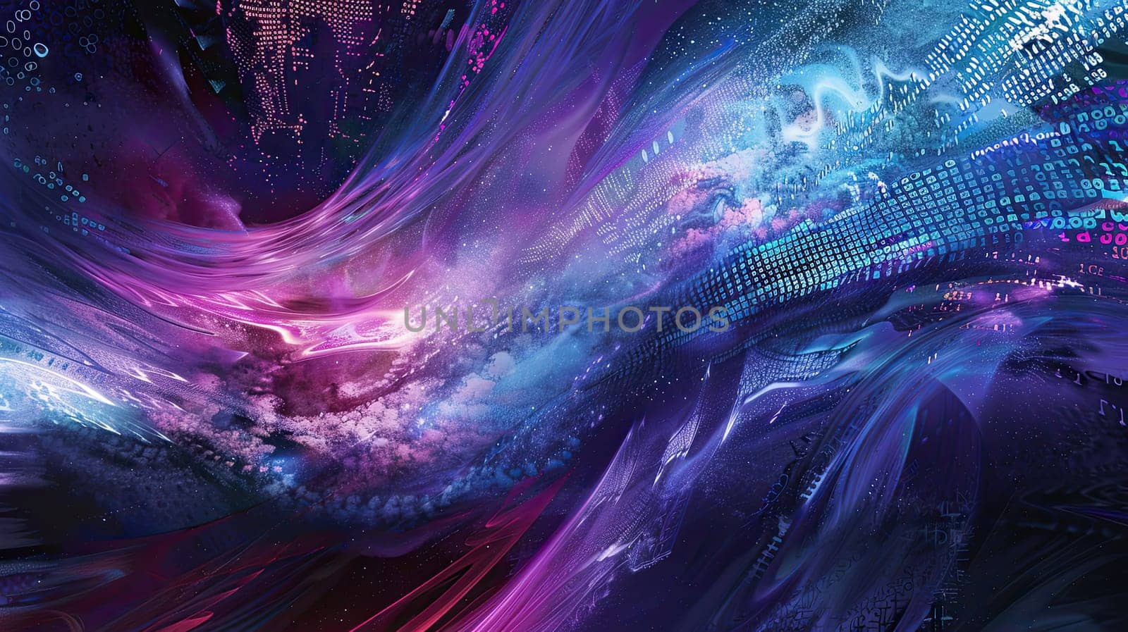 Dive into the stunning visuals of a digital aurora showcasing swirling ethereal strokes of color that mimic flowing water. This artwork captivates with its vibrant energy and dynamic movement making it a perfect representation of digital artistry.