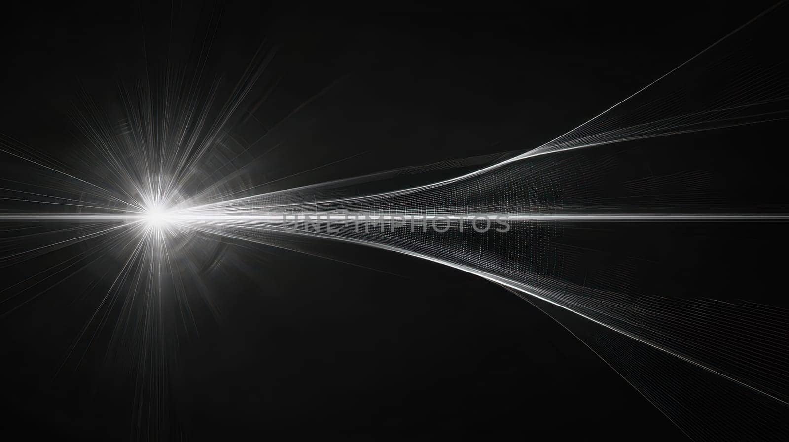 A mesmerizing display of elegant light flare and spiral patterns inspired by Fibonacci design, creating a dynamic and modern abstract background.