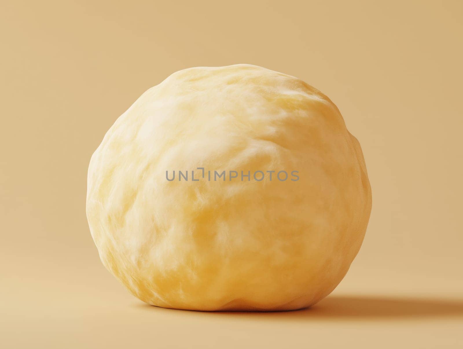 Close-up of a round, soft bread roll with a golden-brown top on a neutral background, highlighting texture and simplicity. No people.