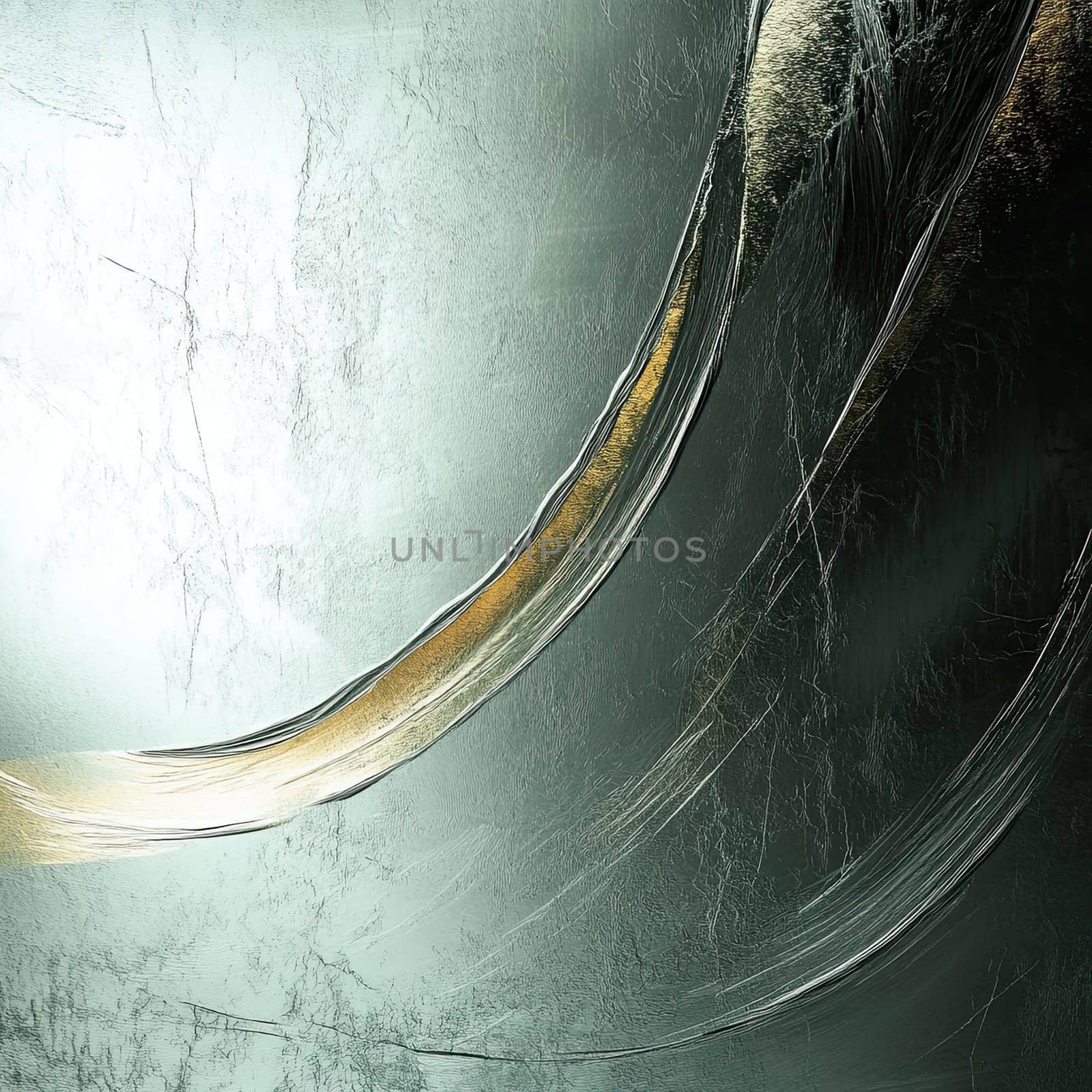 Intricate metallic textures create a captivating visual effect, featuring golden streaks that reflect soft light, enhancing the modern aesthetic of the environment.