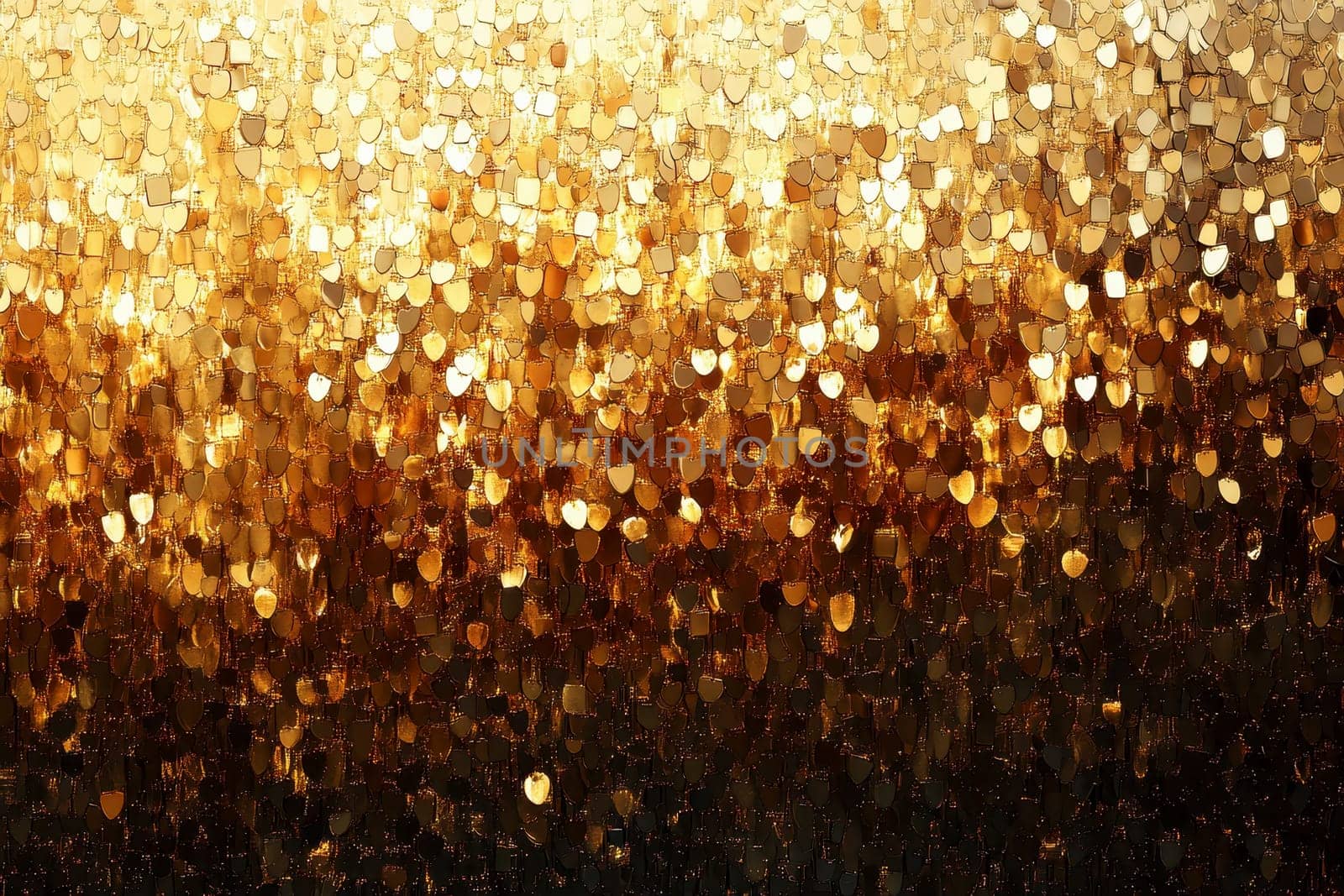 A shimmering background of golden sequins, creating a festive and glamorous mood..